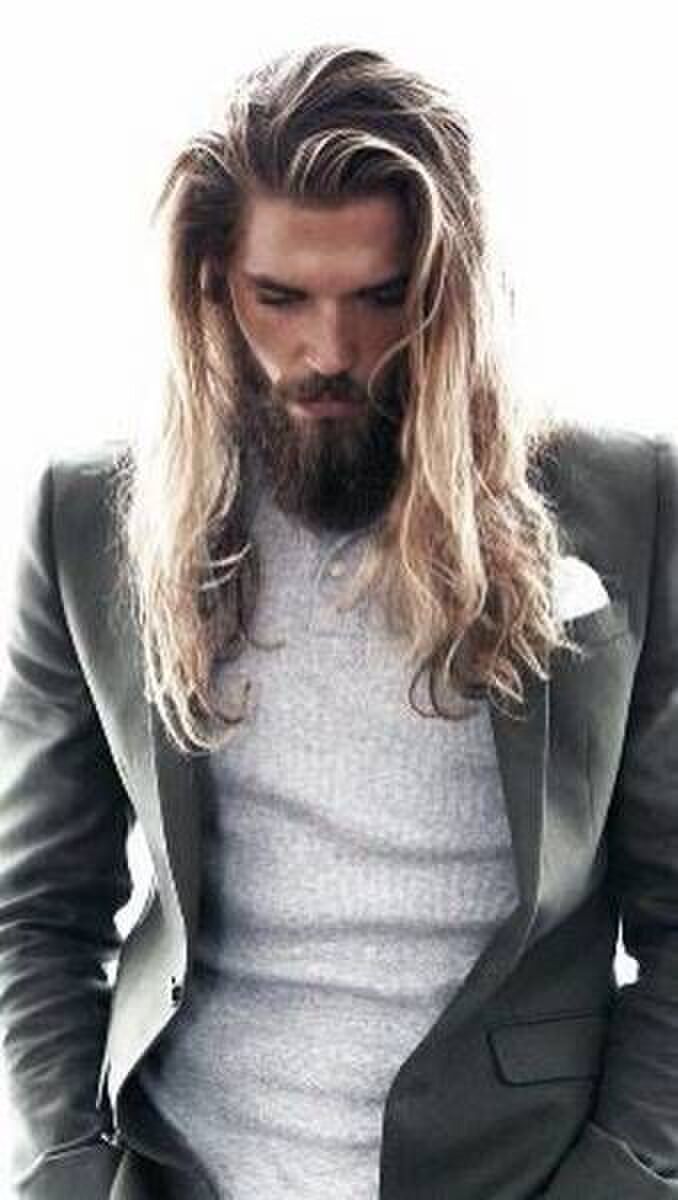 Mannen herenkapsel lang golvend stijl haar00