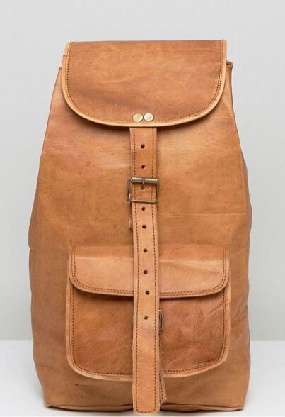 Asos leren tas burgundy heren rugtas backpack MAN MAN