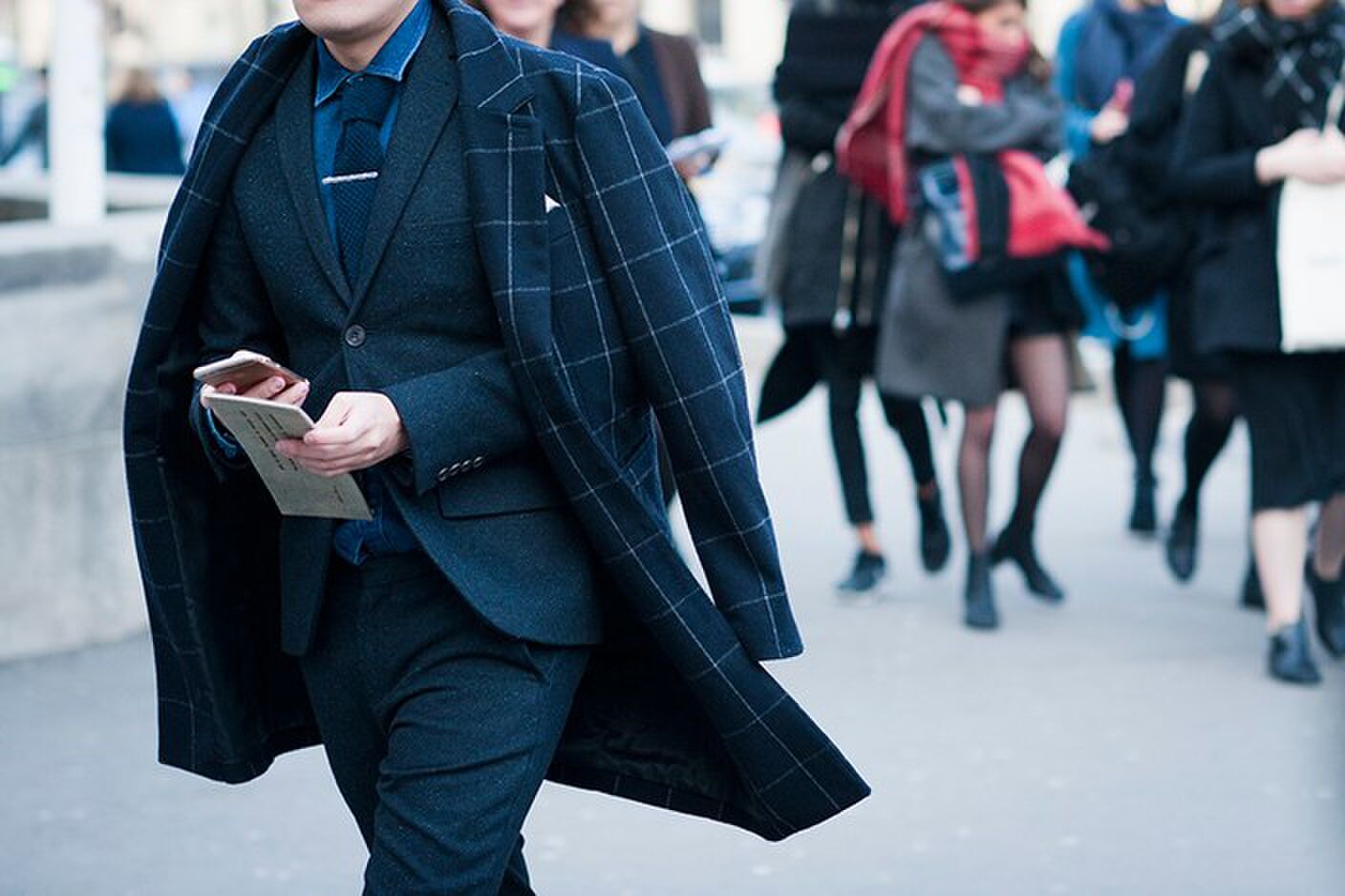 Geruiten jas-overcoat-blauwe jas- coat-blauw kostuum-MAN MAN