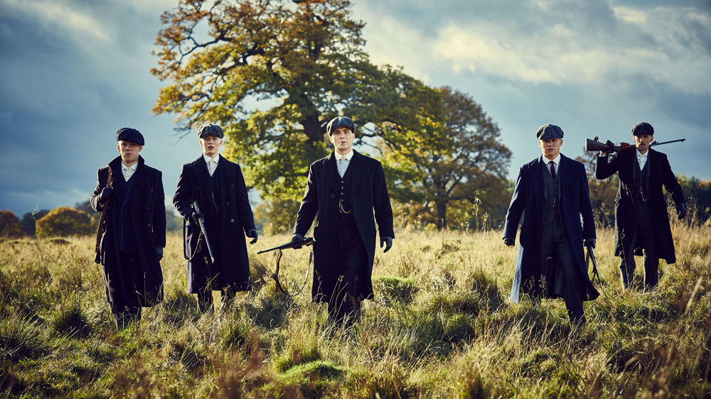 Programme Name: Peaky Blinders 3 - TX: n/a - Episode: Peaky Blinders III Ep 4 (No. 4) - Picture Shows: John Shelby (Joe Cole), Finn Shelby (Harry Kirton), Thomas Shelby (Cillian Murphy), Michael Gray (Finn Cole), Arthur Shelby (Paul Anderson) - (C) Caryn Mandabach Productions Ltd & Tiger Aspect Productions Ltd 2016 - Photographer: Robert Viglasky