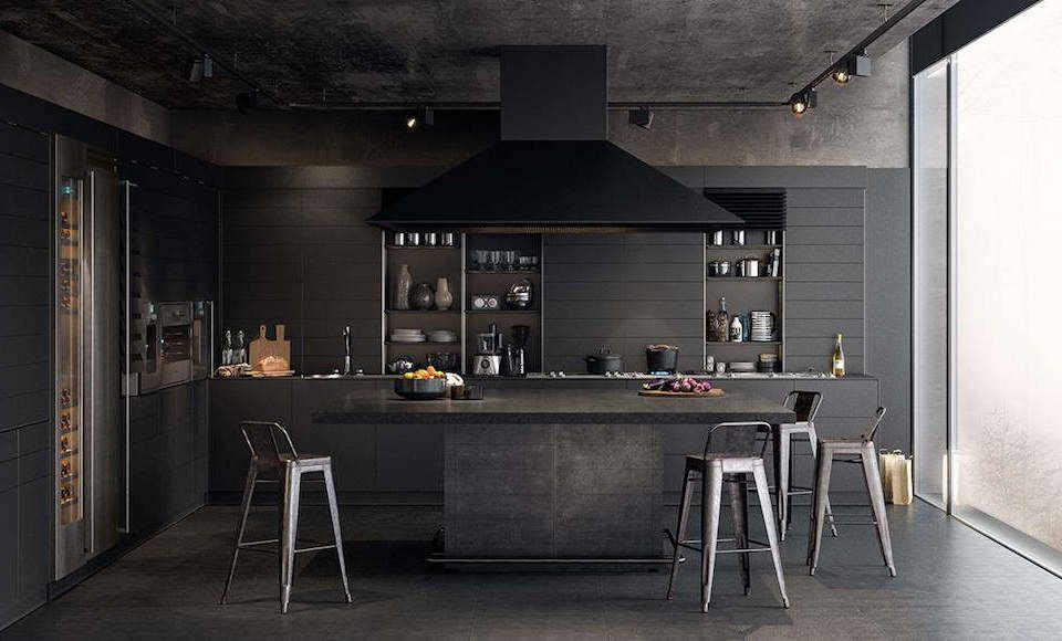 zwarte muren woonkamer inspiratie man man 10