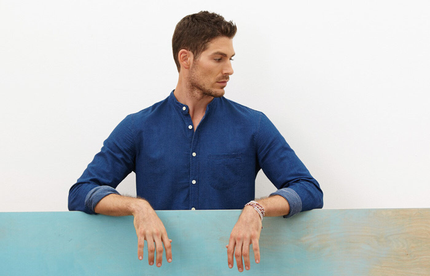 Shirt-grandad collar-herenkleding-combinaties-MAN MAN