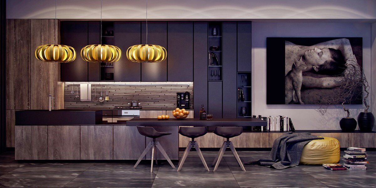 inspiratie zwart keuken man man 5