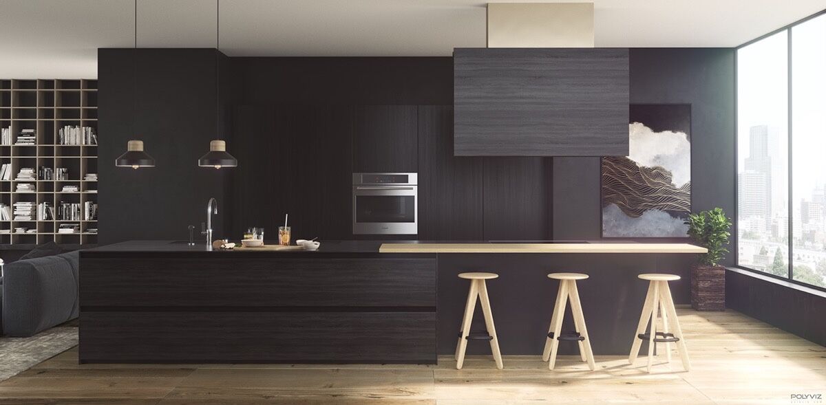 inspiratie zwart keuken man man 5