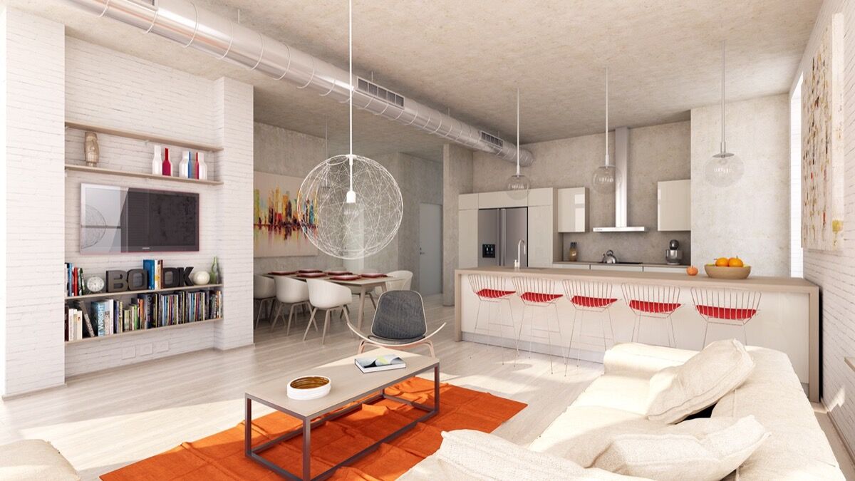 stenen muur brick wall woonkamer man man 19