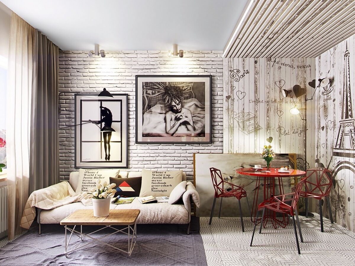 stenen muur brick wall woonkamer man man 25