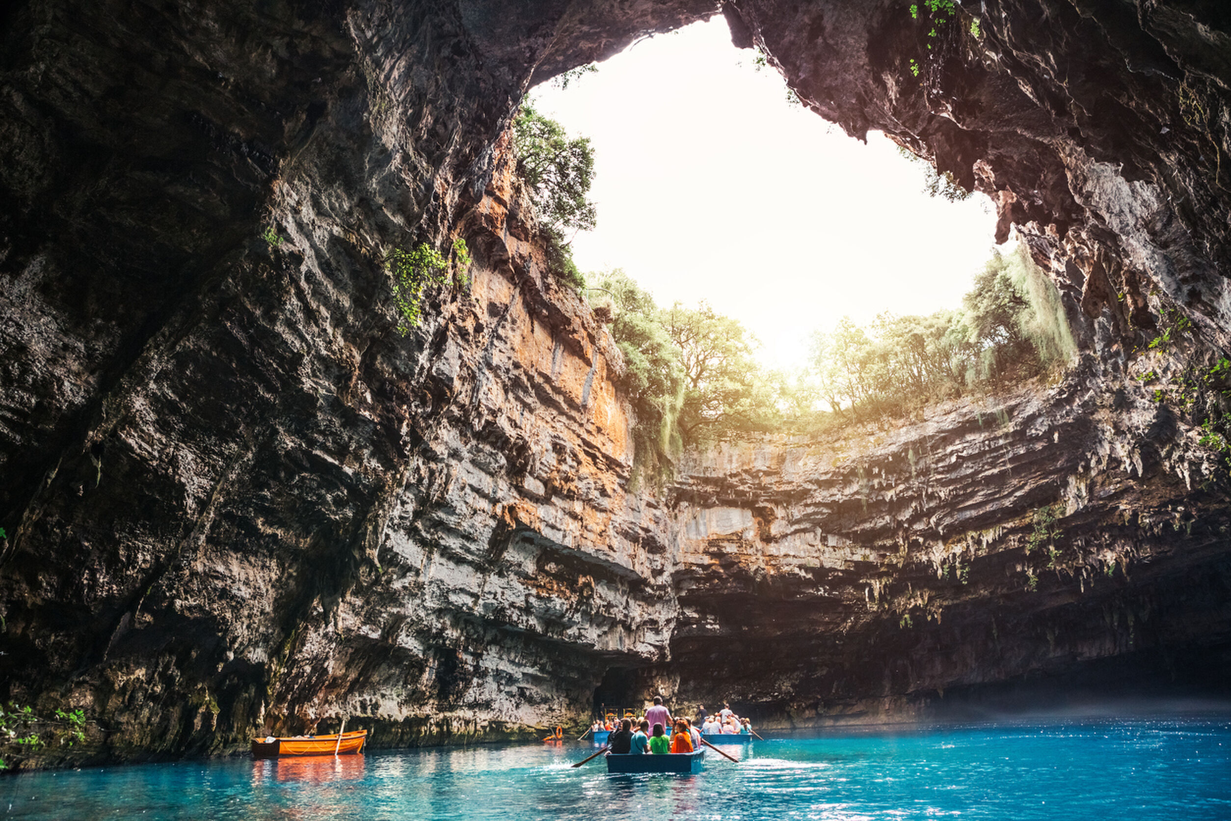 Melissani Cave On Kefalonia Island