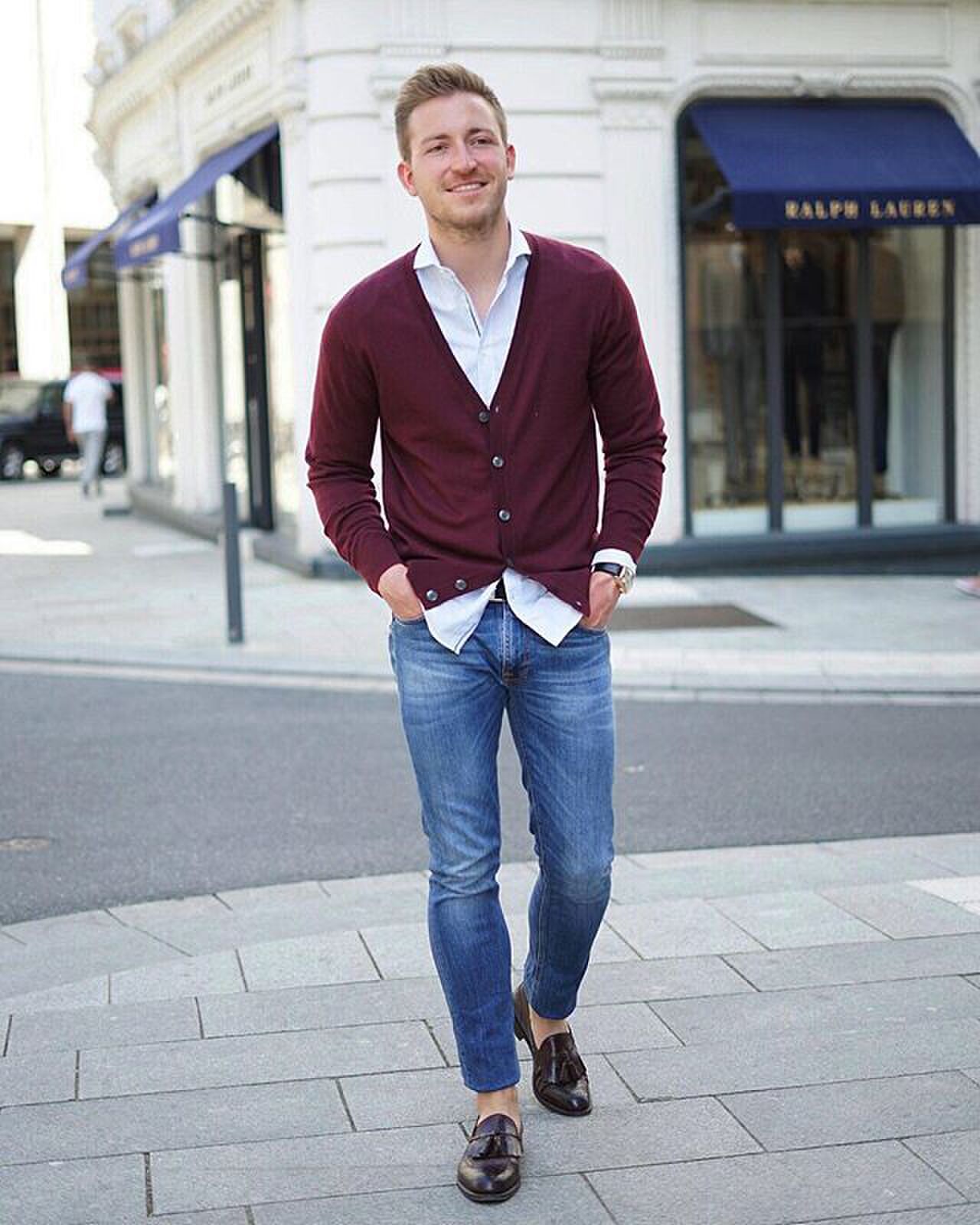 Kleur smart casual look