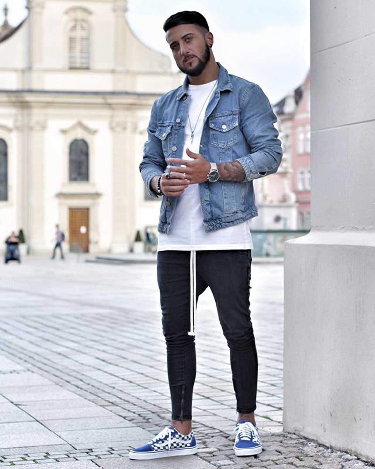 Denim jacket look