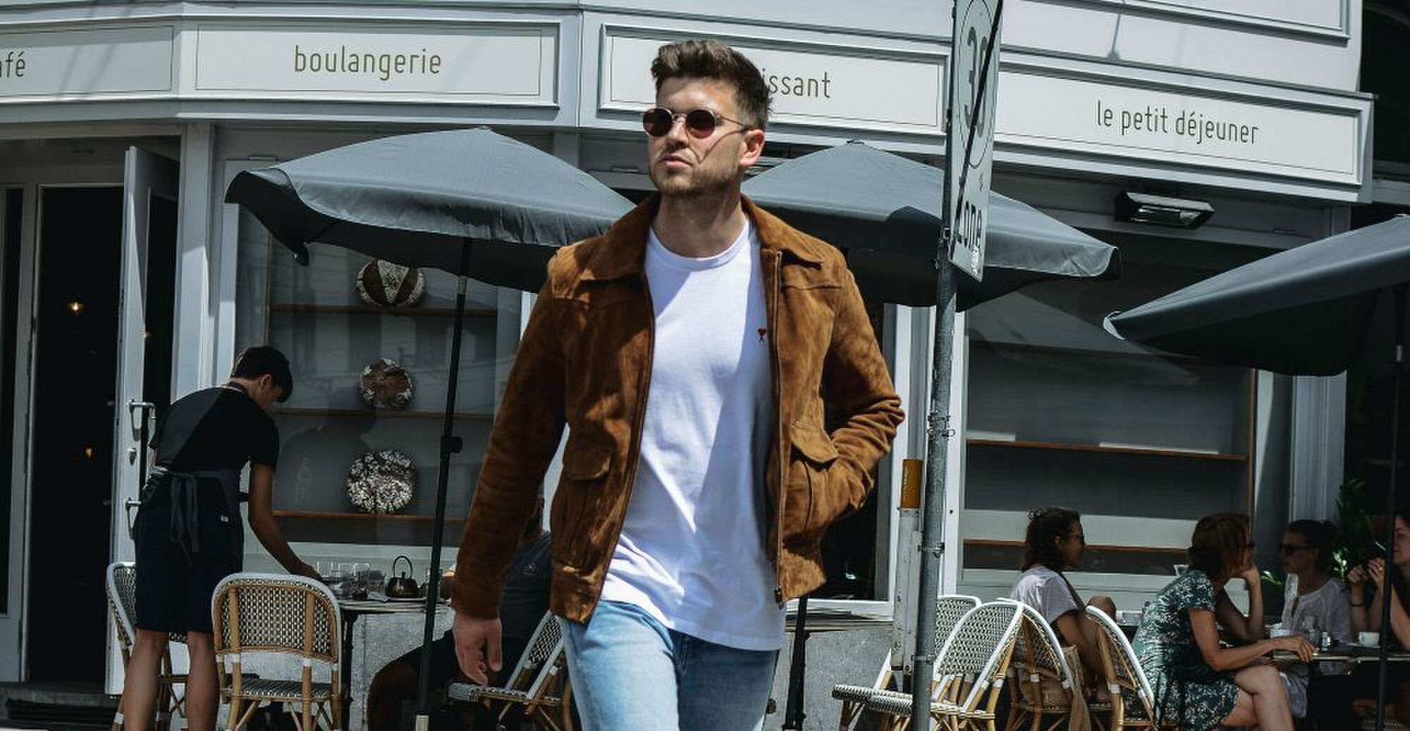 leren jacket man man