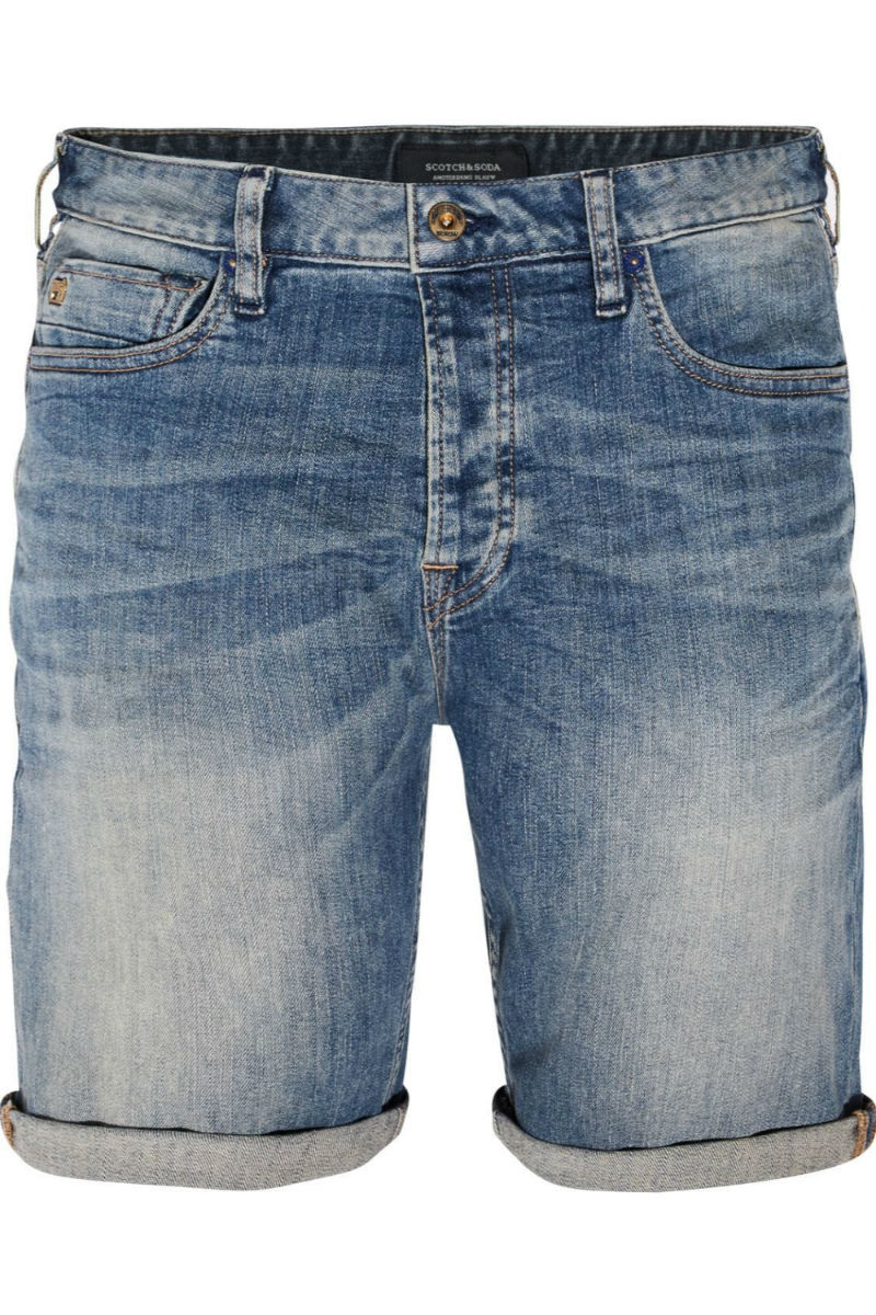 Short denim blauw