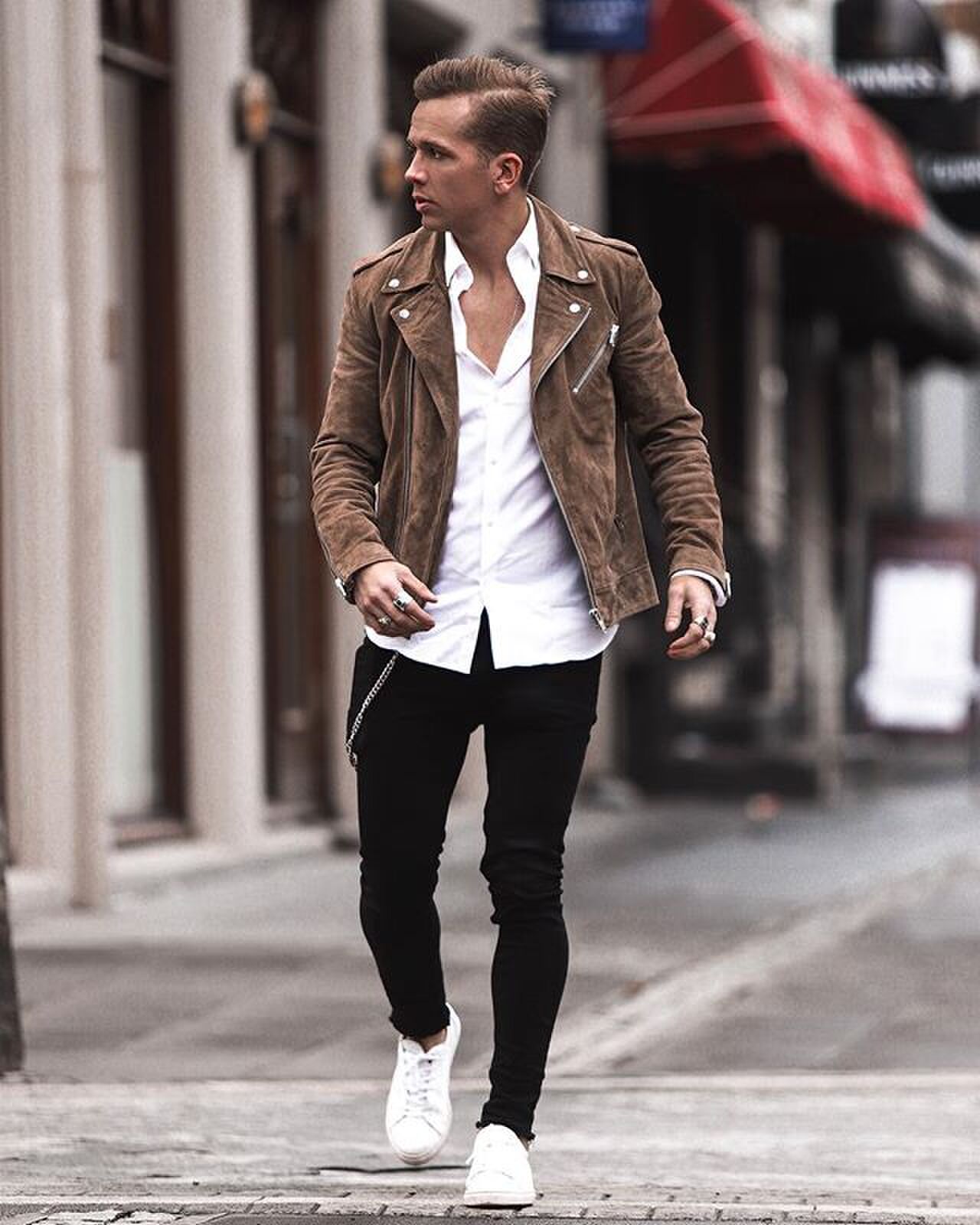Suede biker look