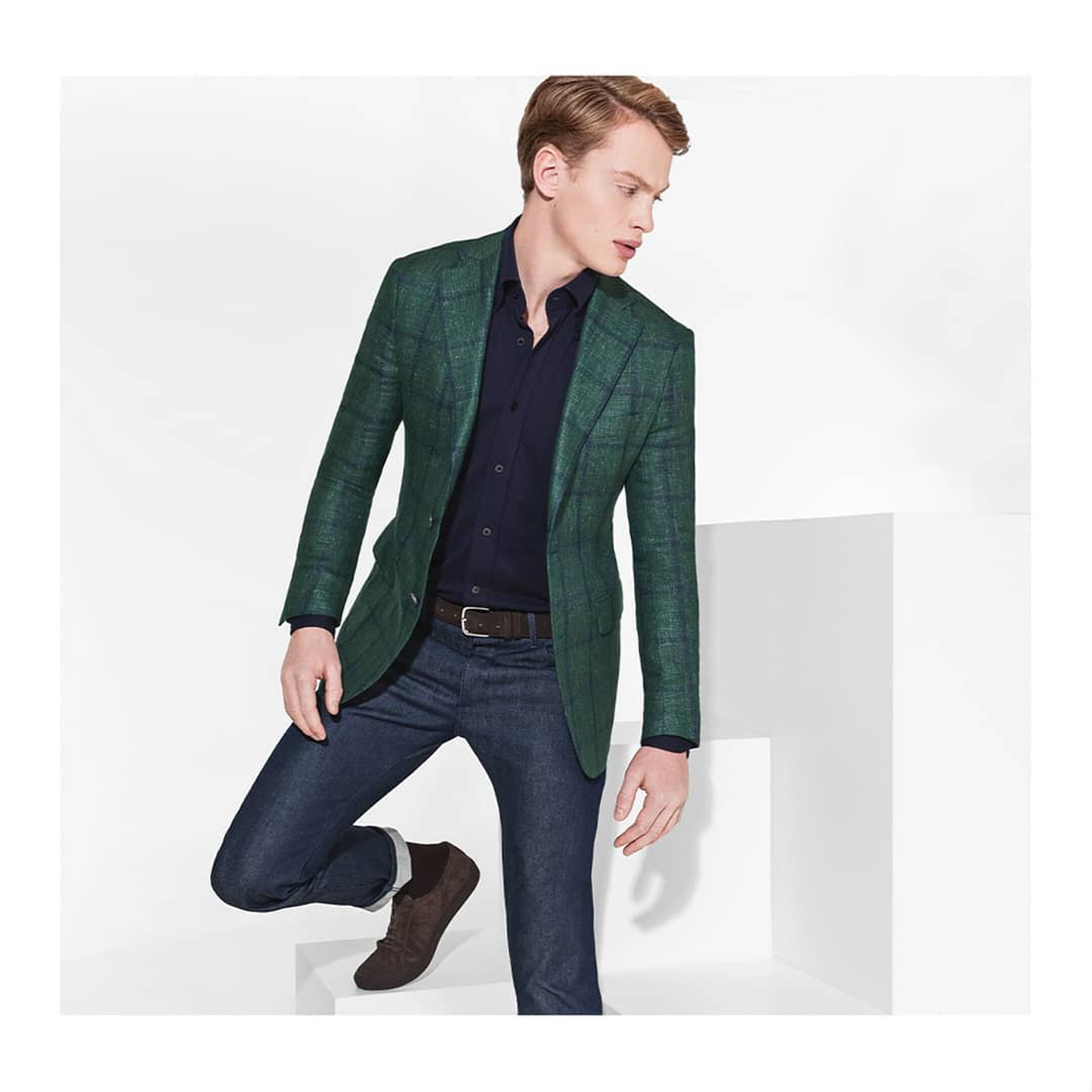 colbert met jeans