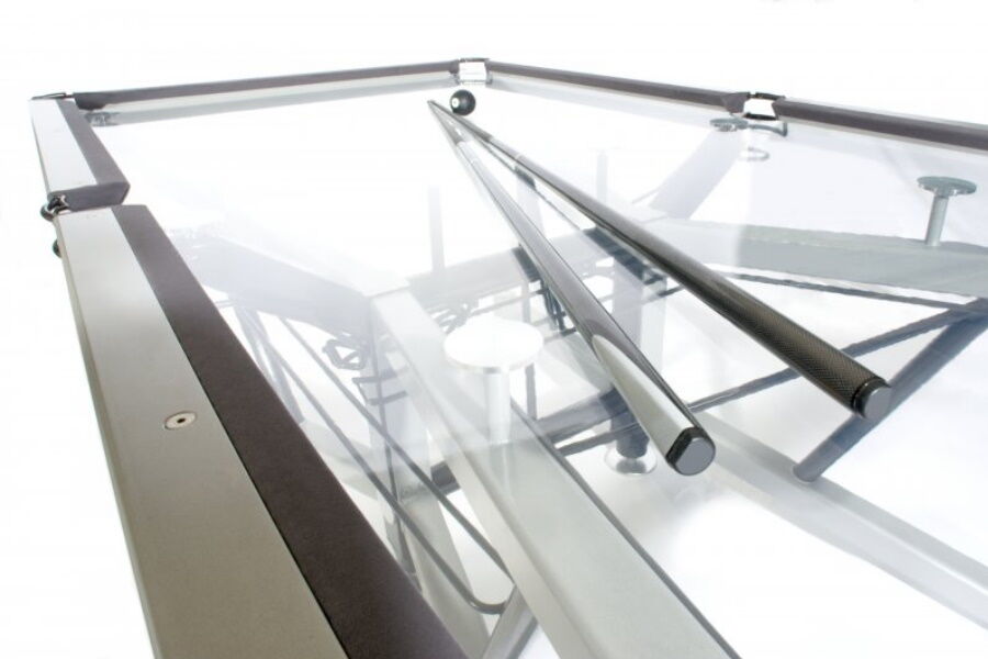 Glazen pooltafel