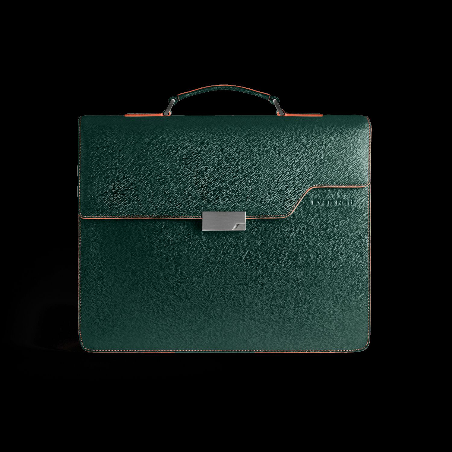 laptoptas groen leer