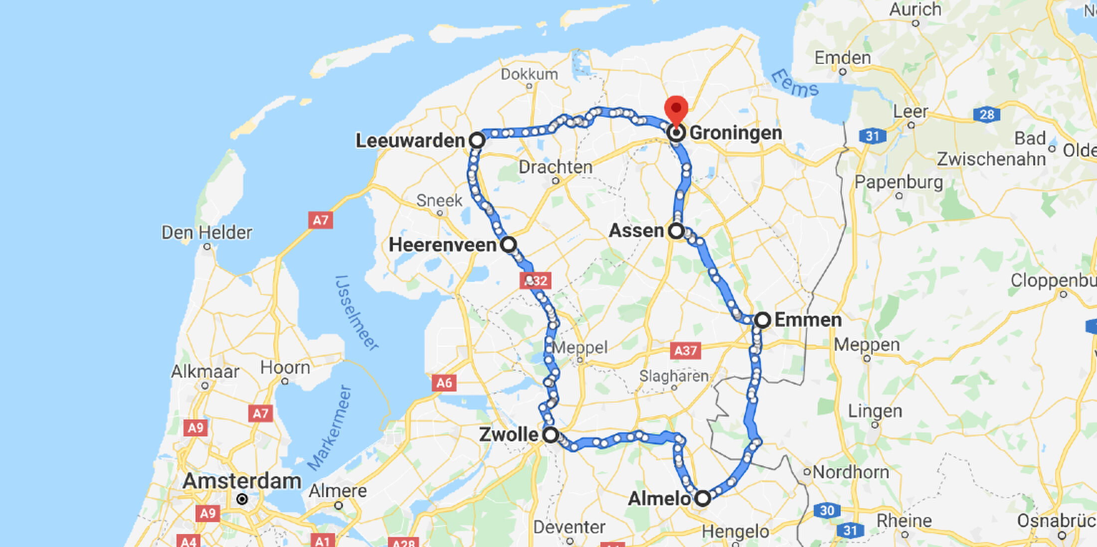 E-bike route door Nederland