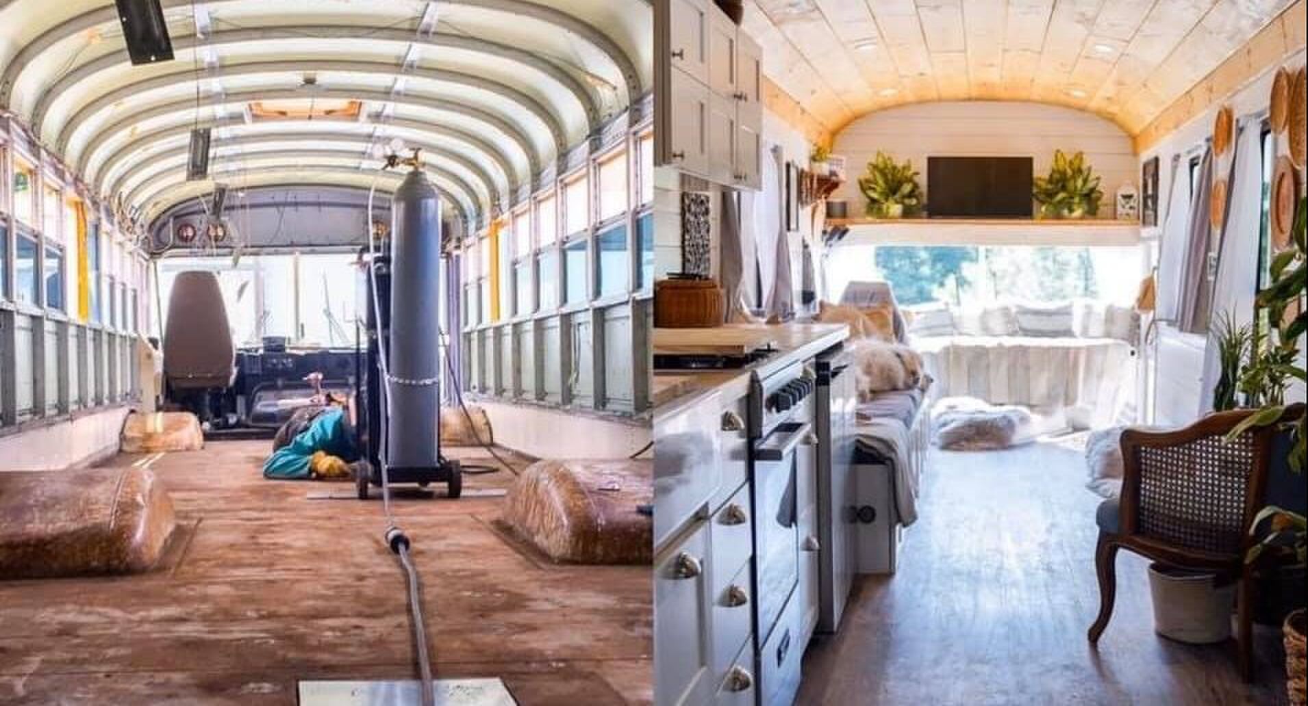 transformatie schoolbus naar camper