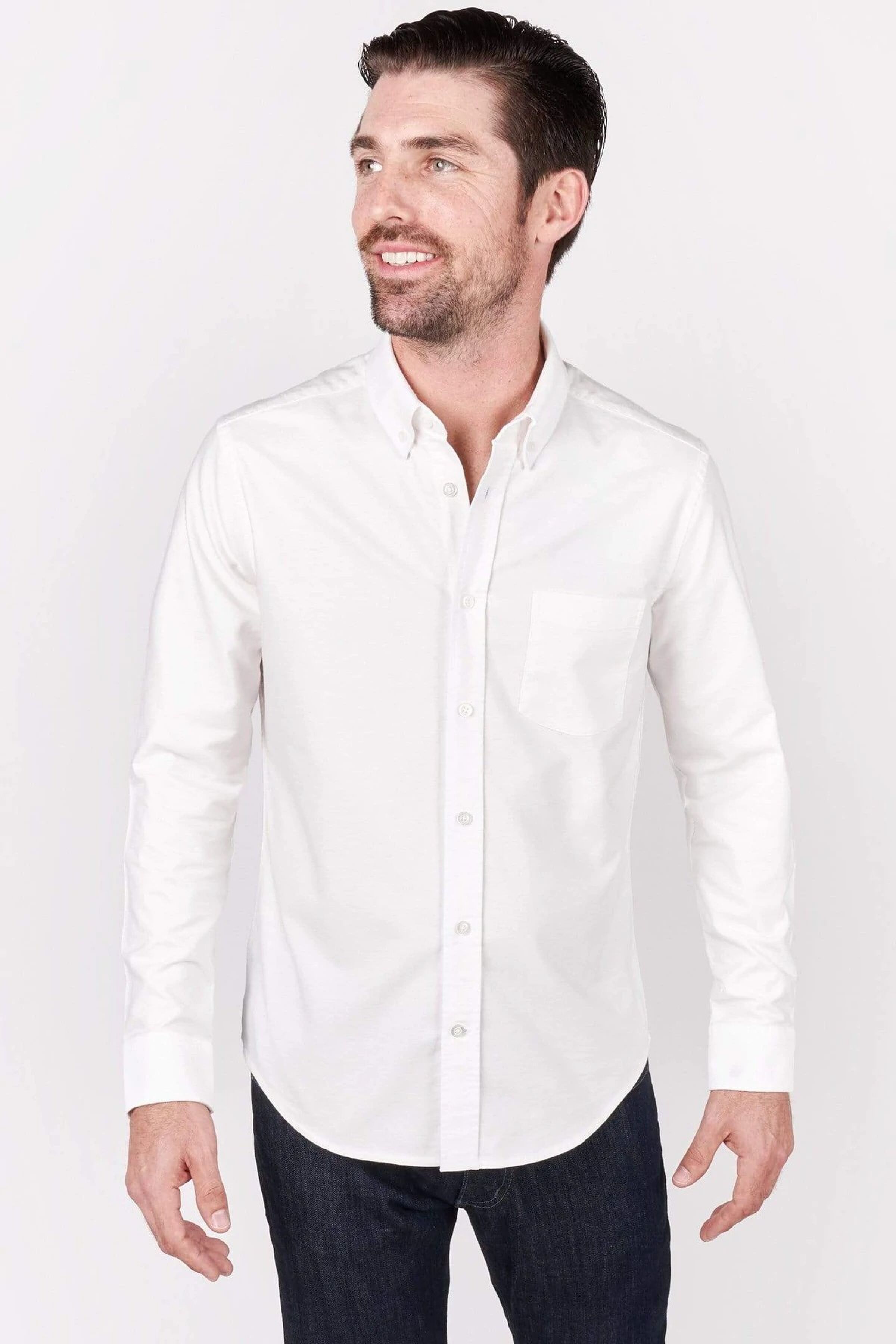 wit button down overhemd heren vinden vrouwen mooi kleding