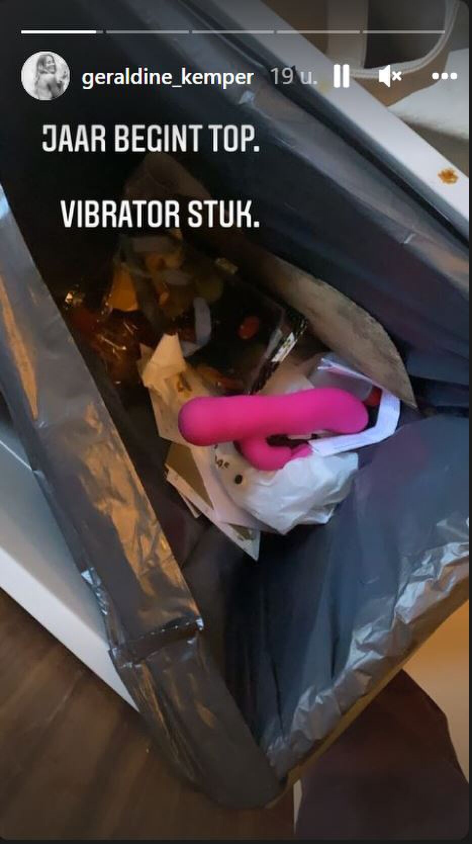 Geraldine Kemper deelt zonder gêne mee dat haar 'speeltje' kapot is 
