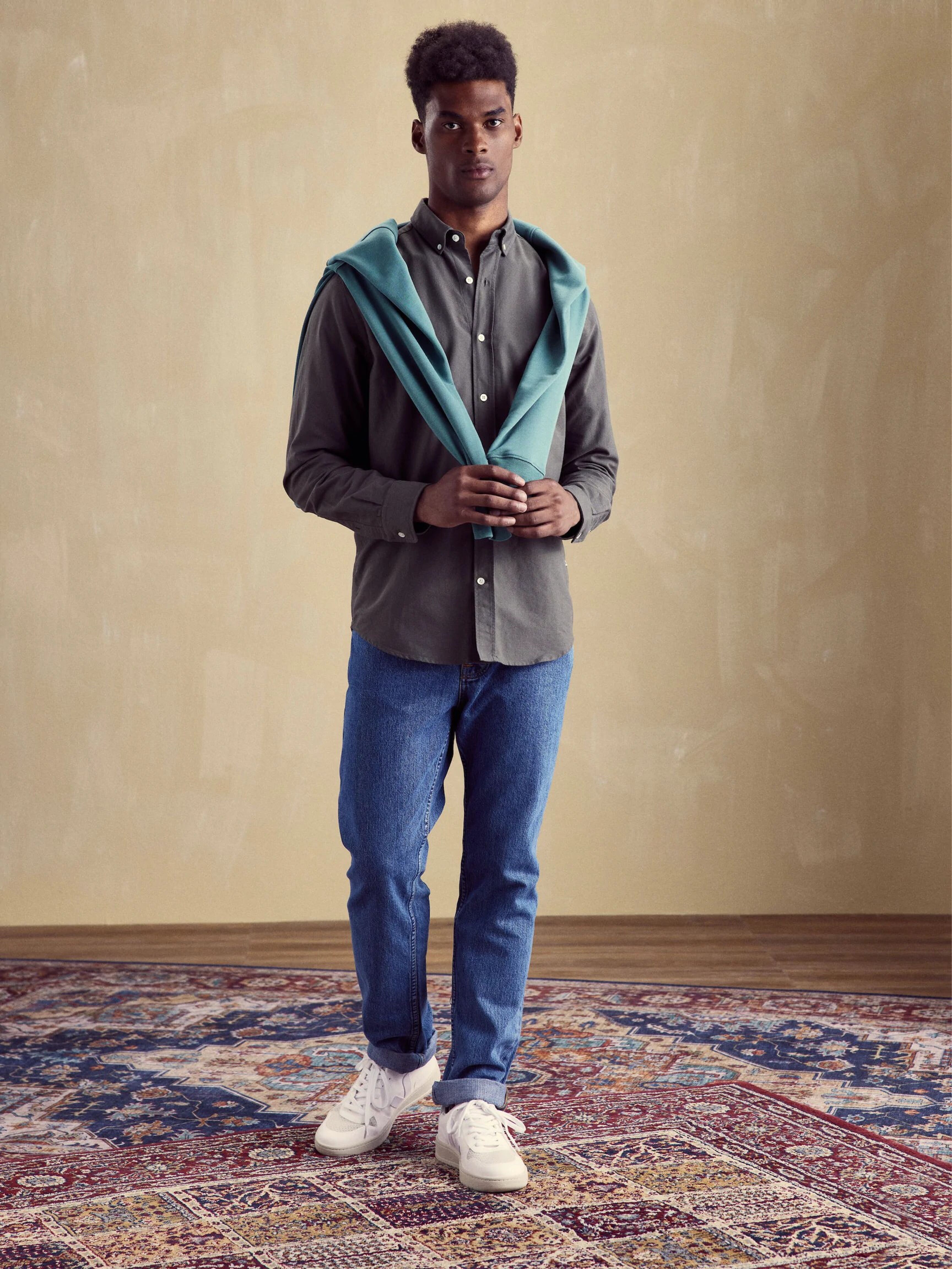 kakhi groen olijf overhemd heren button down