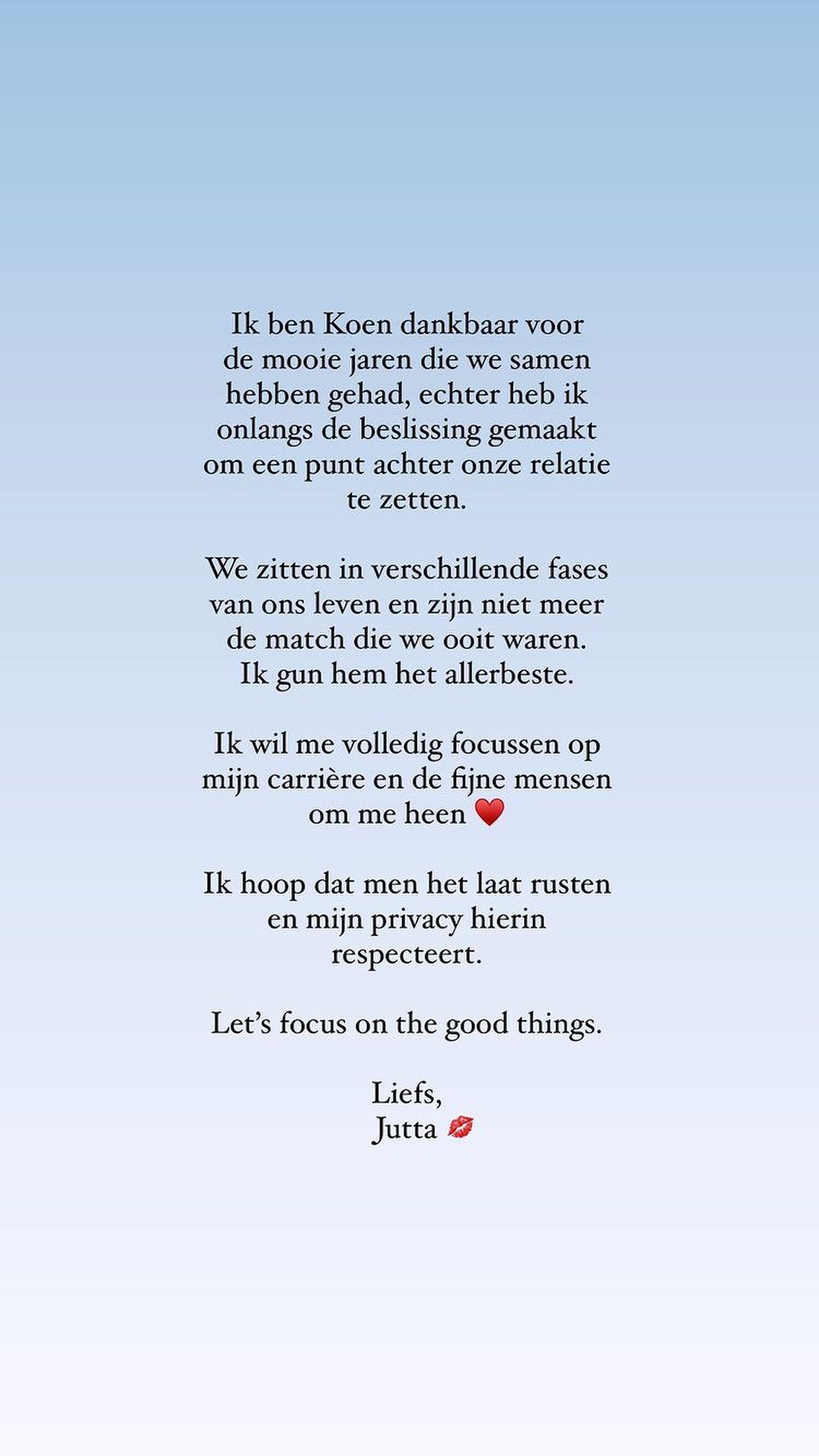 Jutta Leerdam Koen Verweij uit elkaar