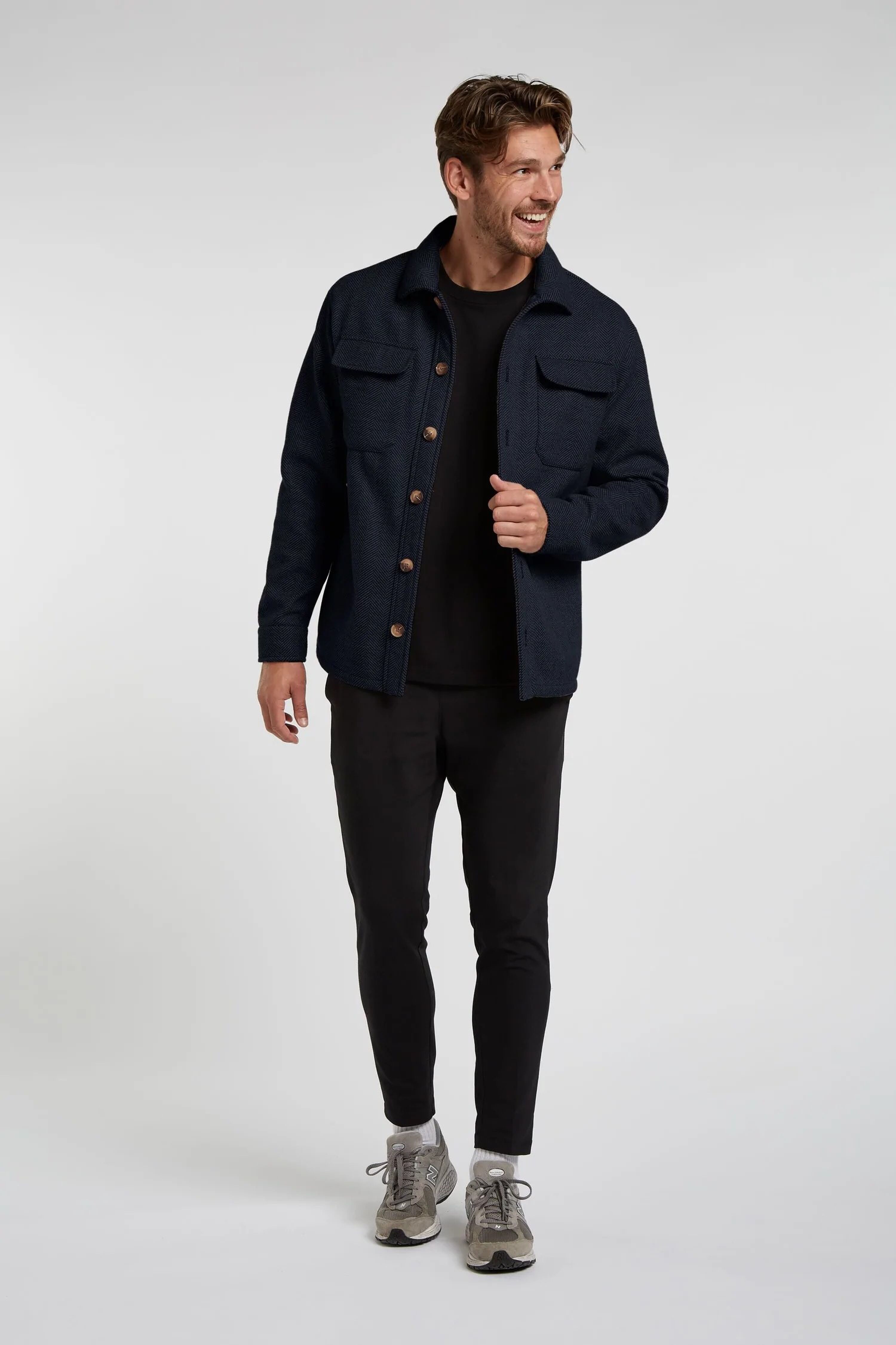 overshirt donkerblauw heren korting