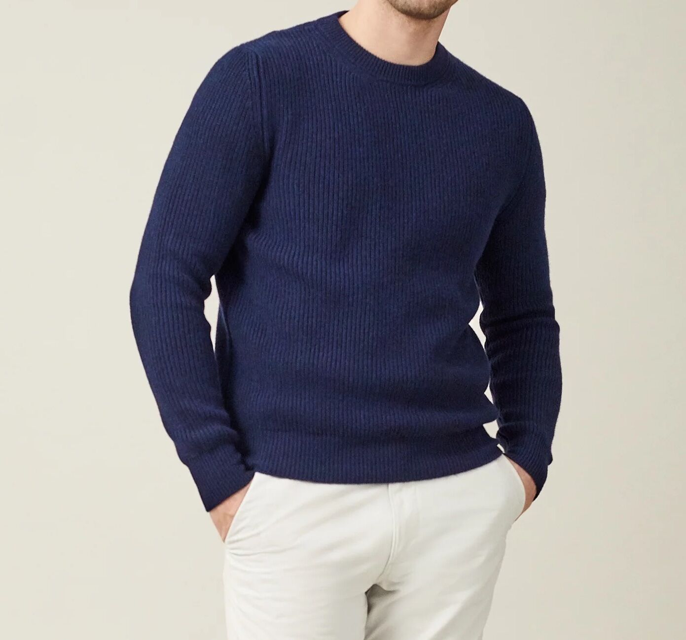 Mannen sweater navy blue cashmere pullover knitwear