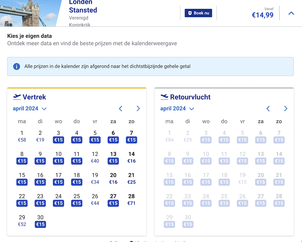Goedkope vliegtickets Ryanair