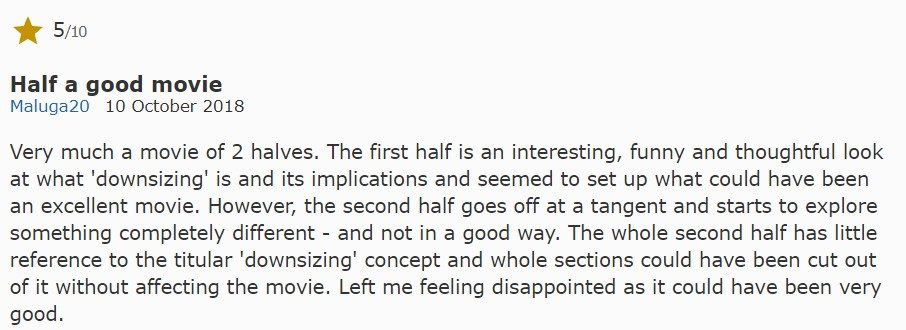 imdb downsizing film netflix