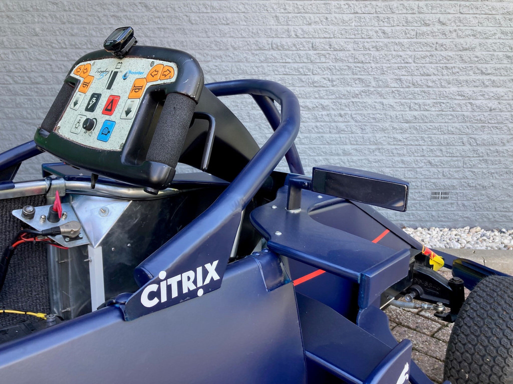 De cockpit van de Red Bull Formule 1-kart van Max Verstappen