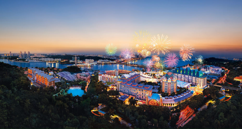 Vuurwerk bij Resorts World Sentosa