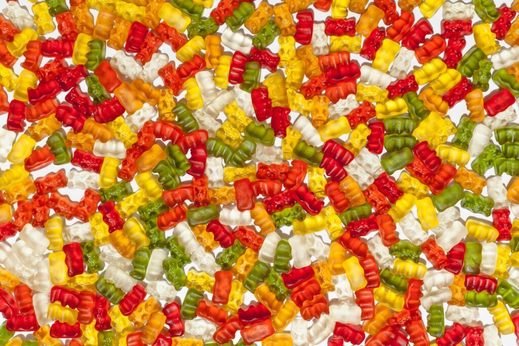 een hele hoop winegums
