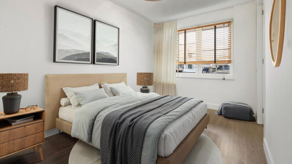 de slaapkamer in het huis in vinkeveen