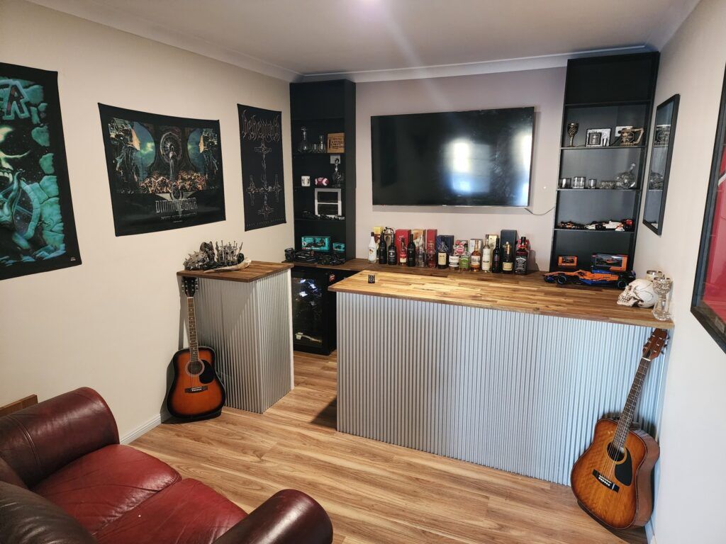 een mancave met een prachtvloer