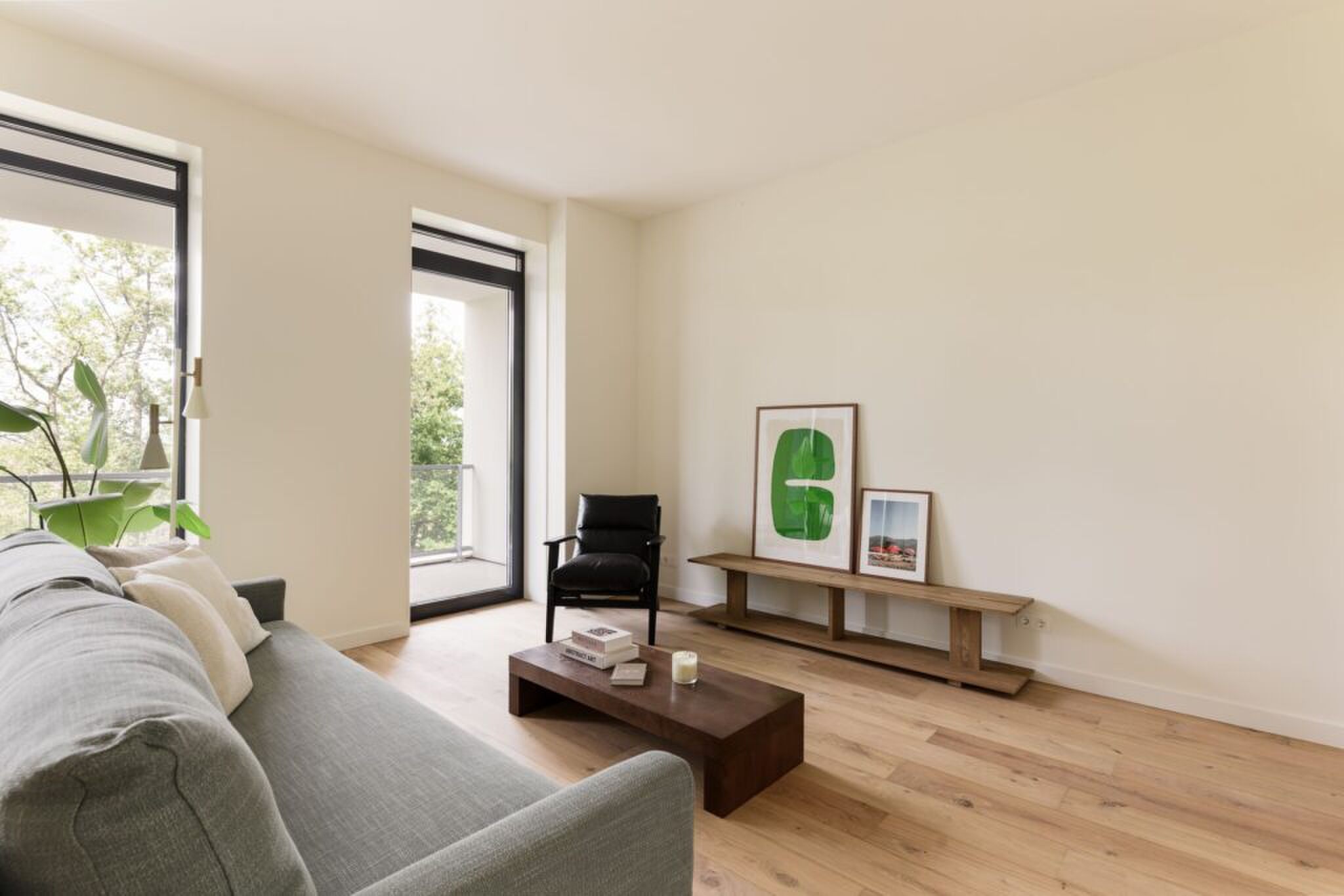 Woonkamer met een rustig interieur
