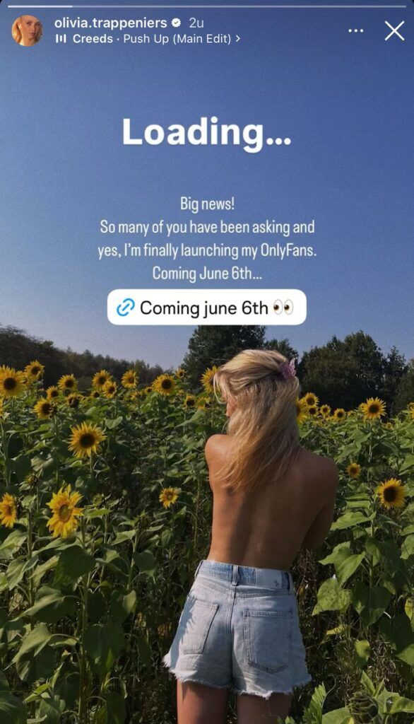 Olivia Trappeniers instagram story