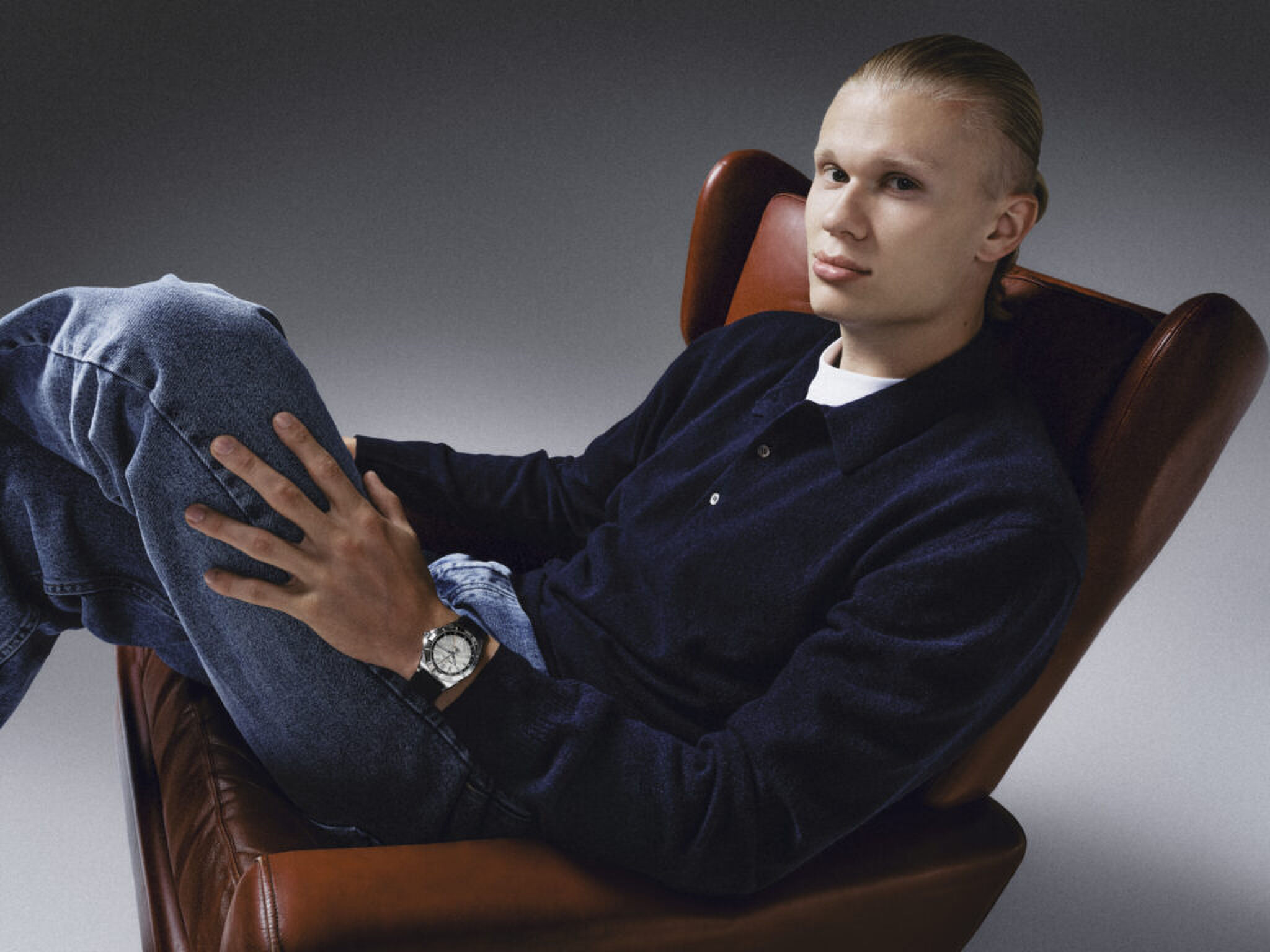 Erling Haaland met een Breitling-horloge