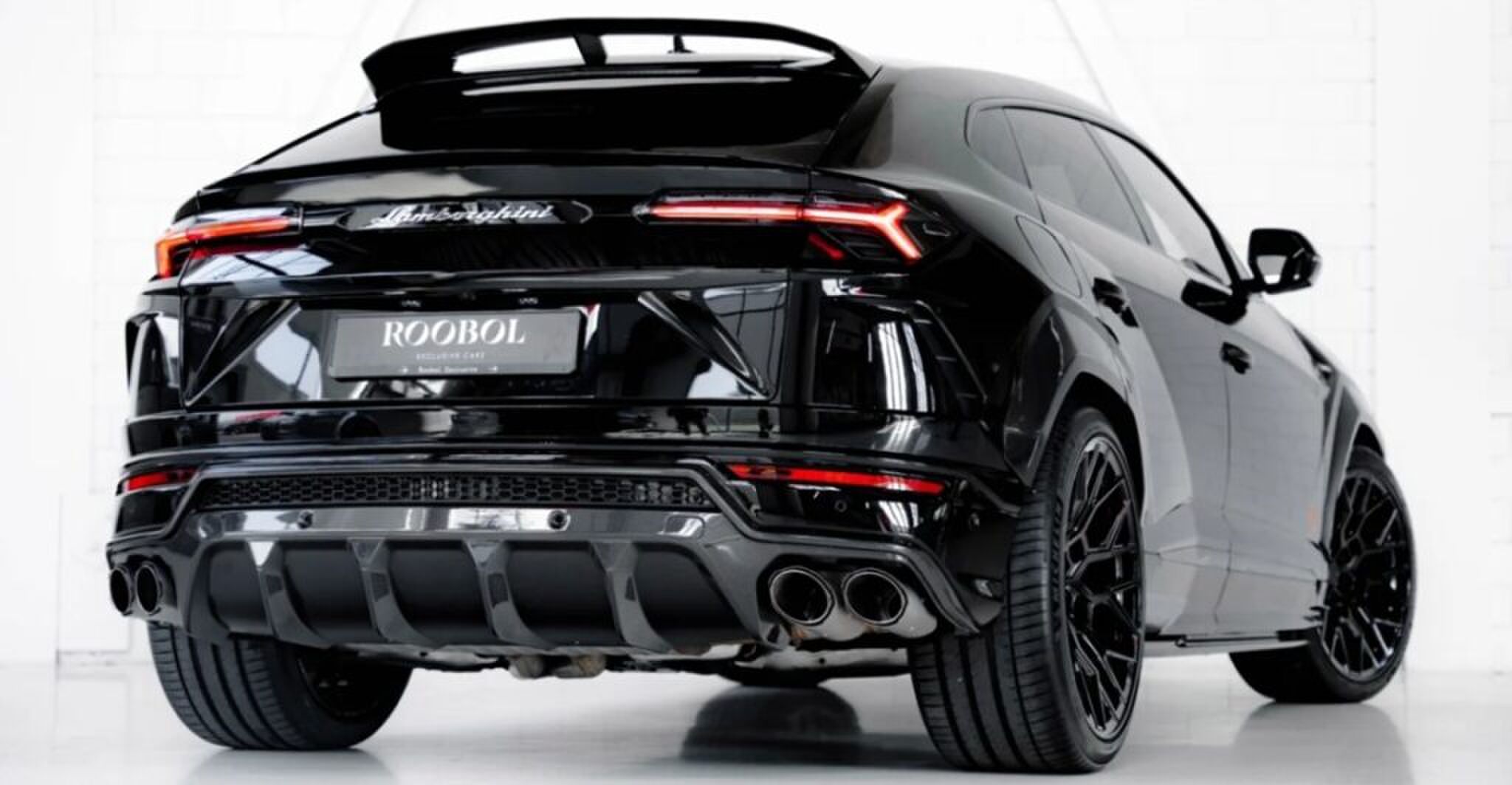 De achterzijde van de speciale Lamborghini Urus.