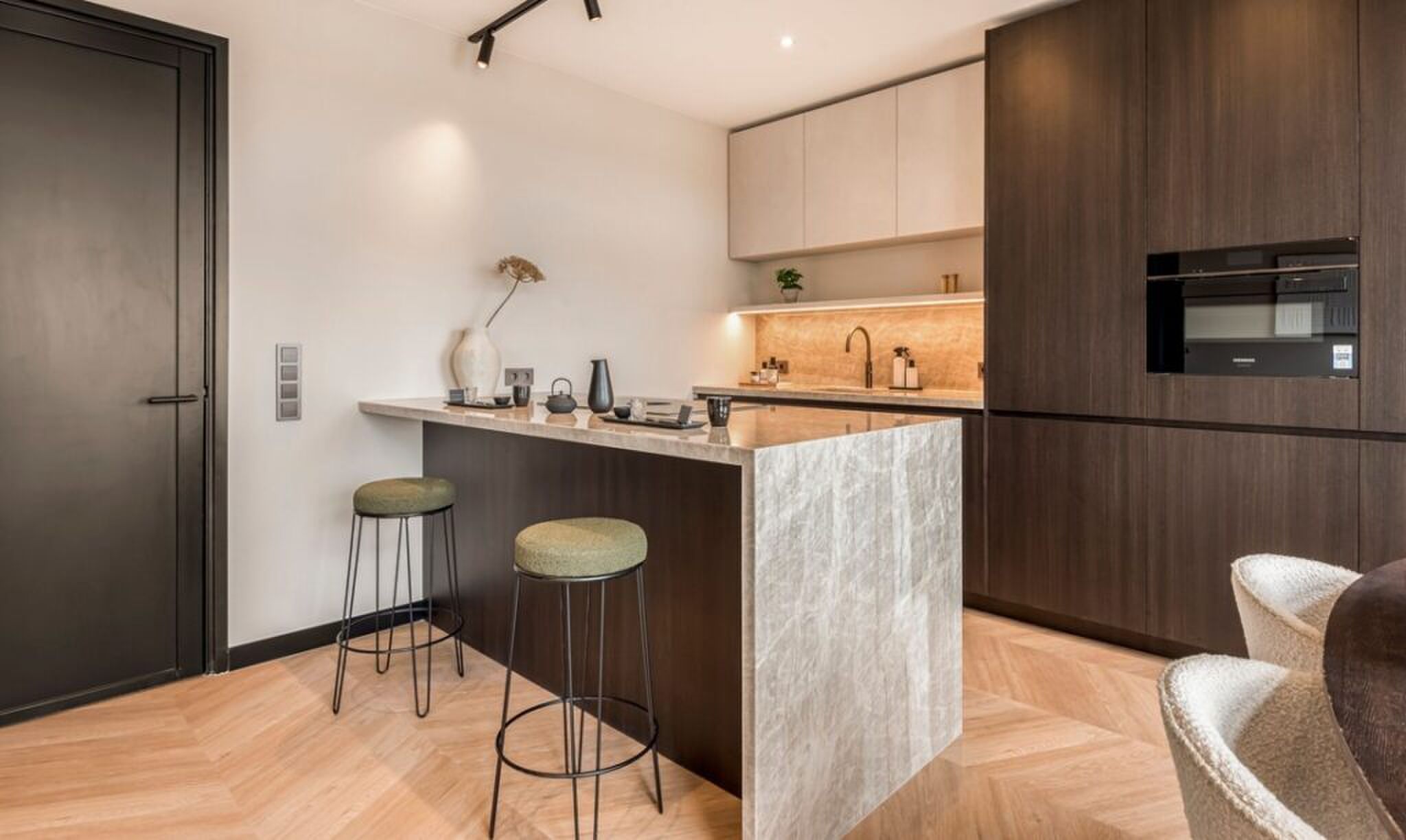 De keuken van het huis in Amsterdam.