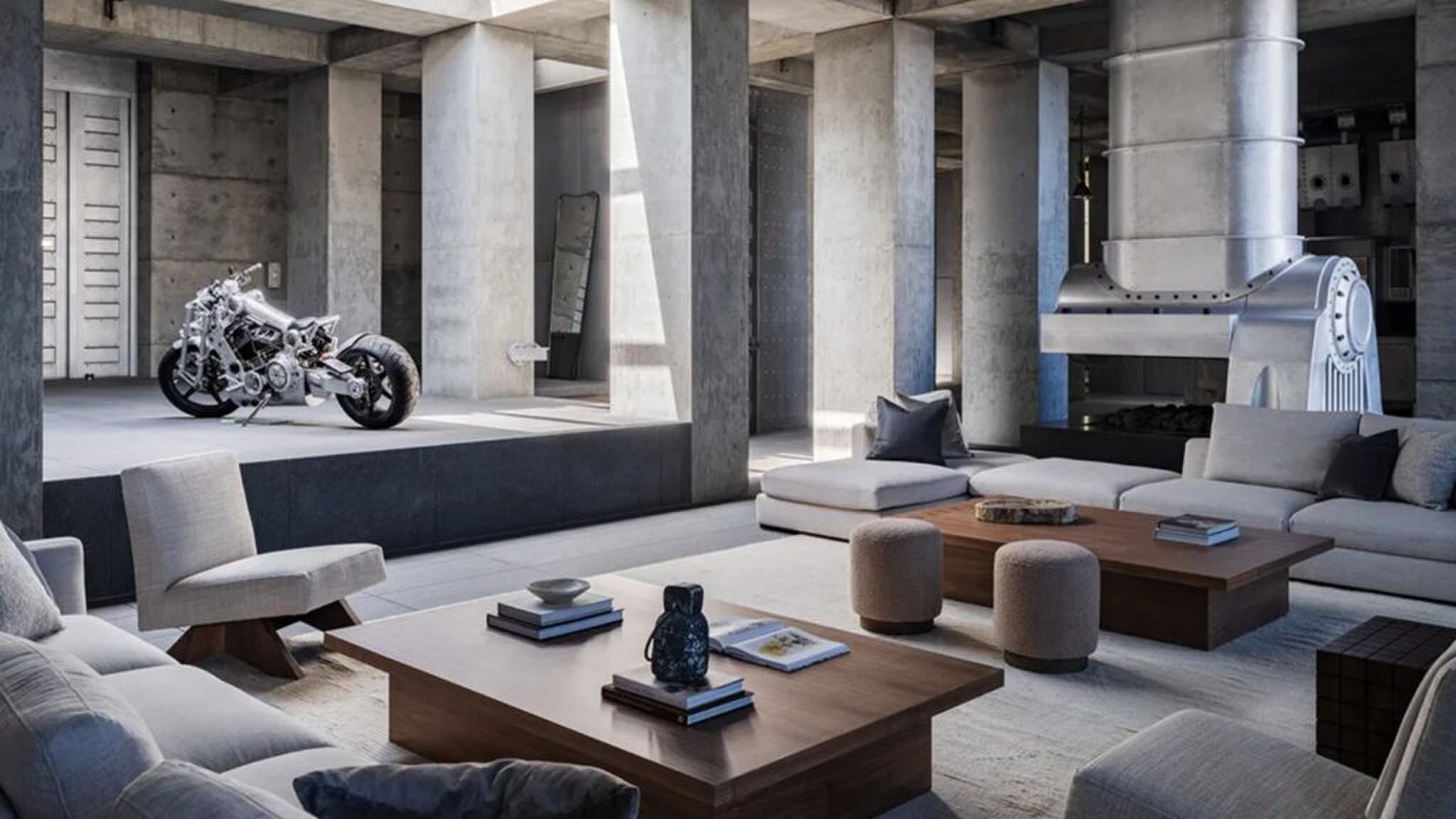 De living van de villa van James Jannard.