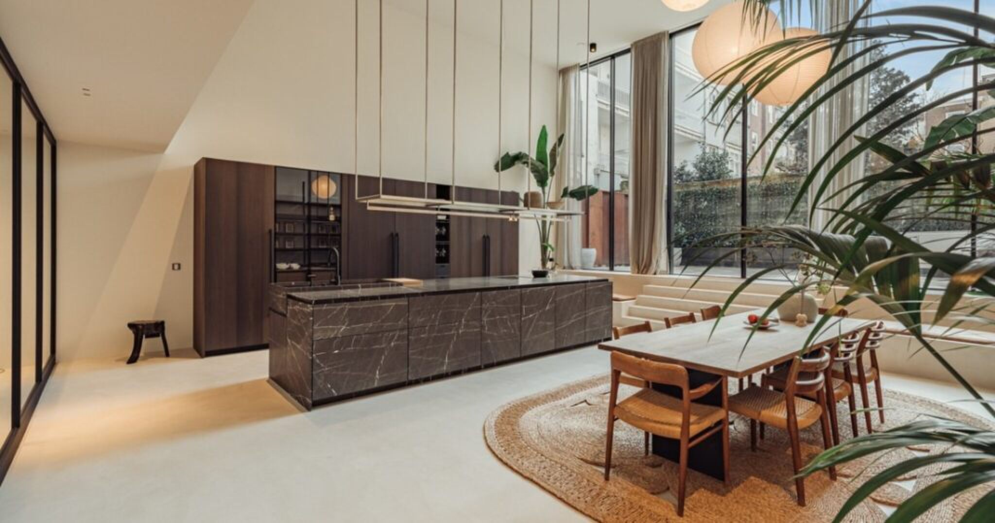 De luxueuze woonkeuken.