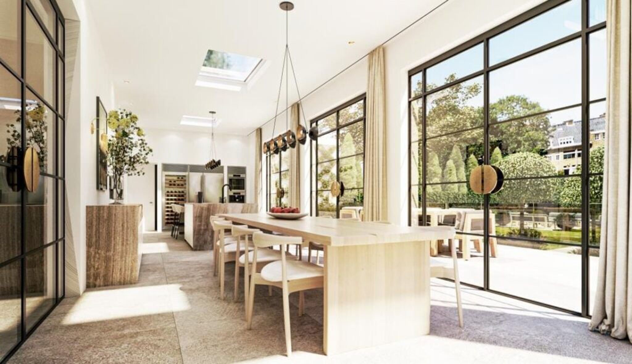 Een artist's impression van de keuken.