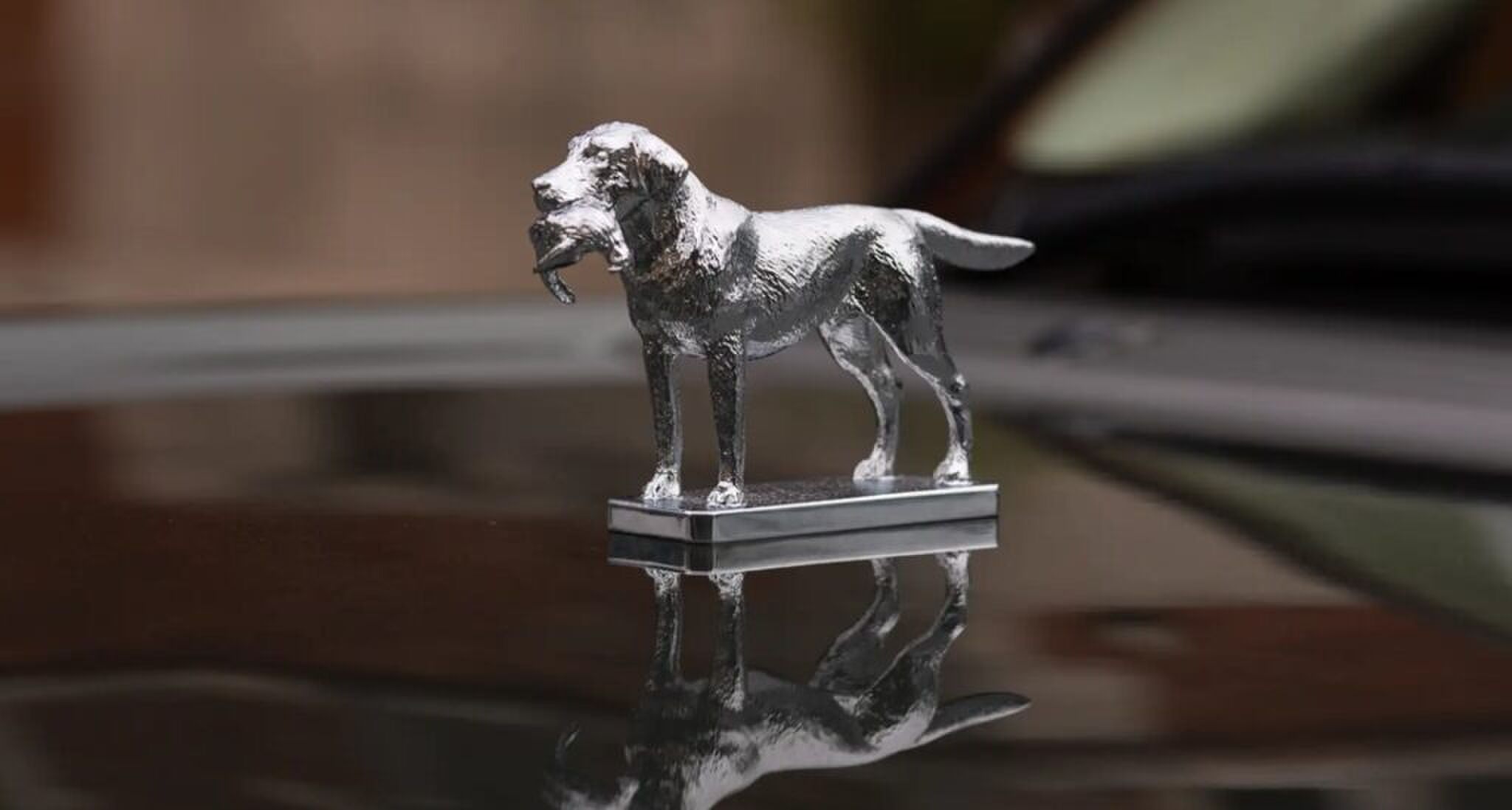 Het unieke, gepersonaliseerde detail op de motorkap.