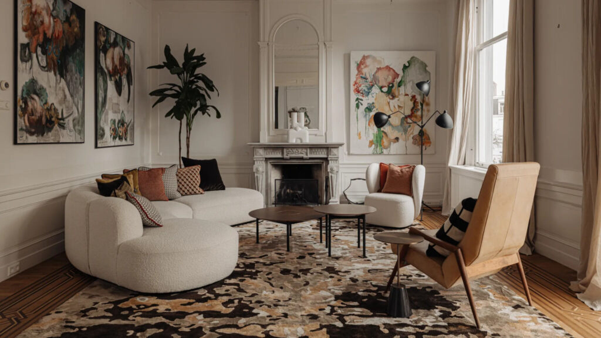 De living van de woning van Fokke de Jong.