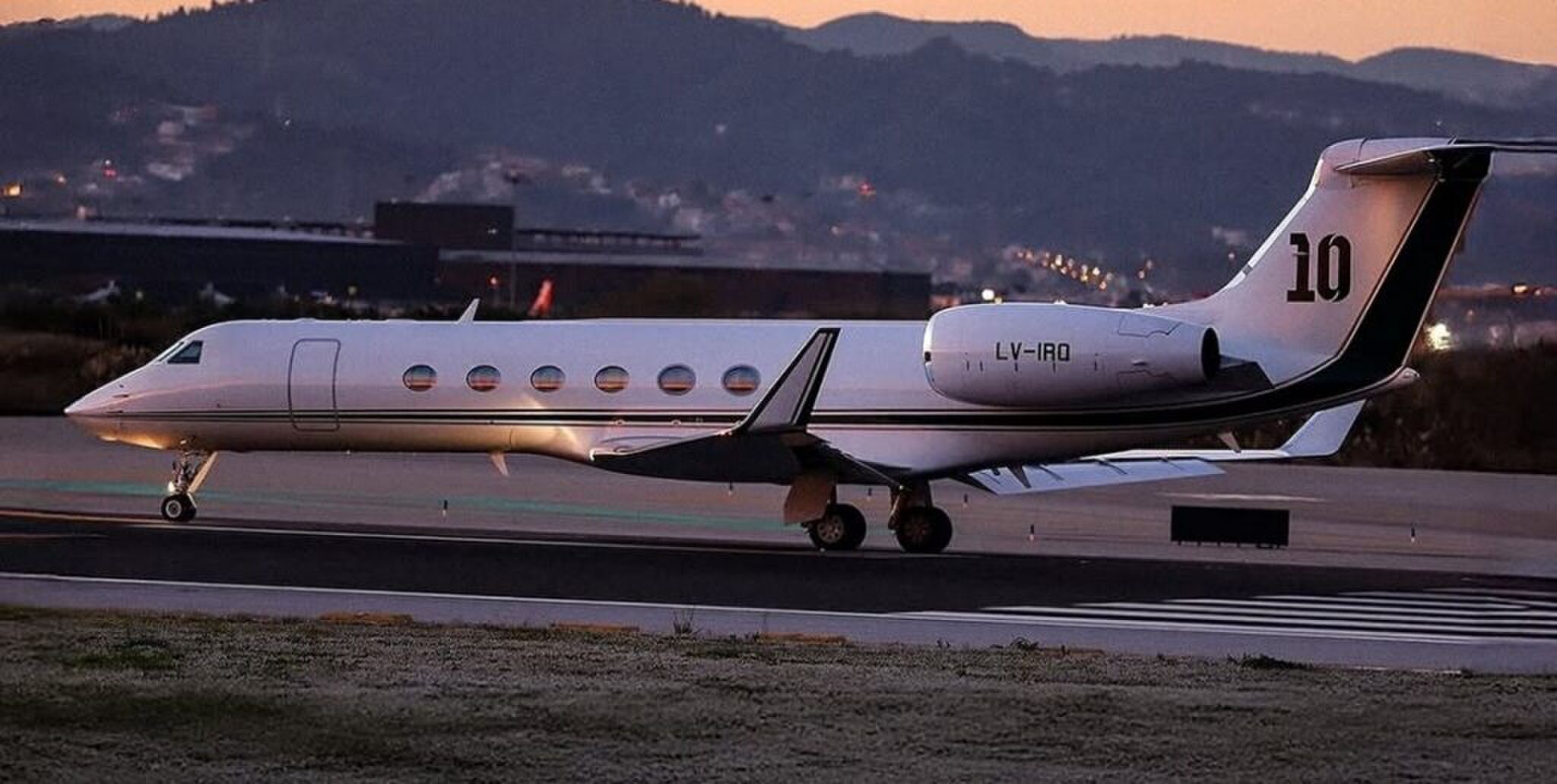 De Gulfstream V van Lionel Messi.