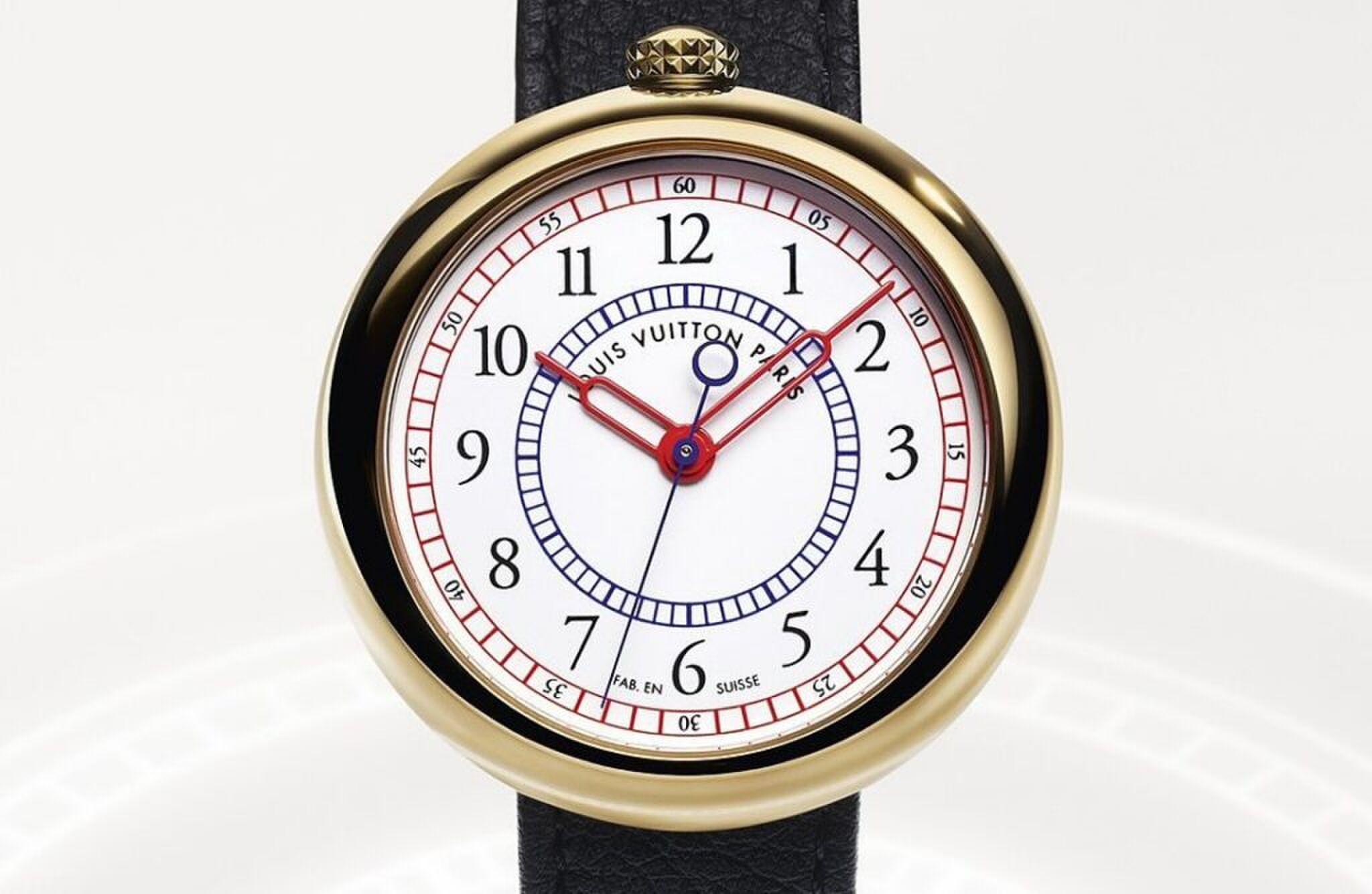 Het horloge van Louis Vuitton.