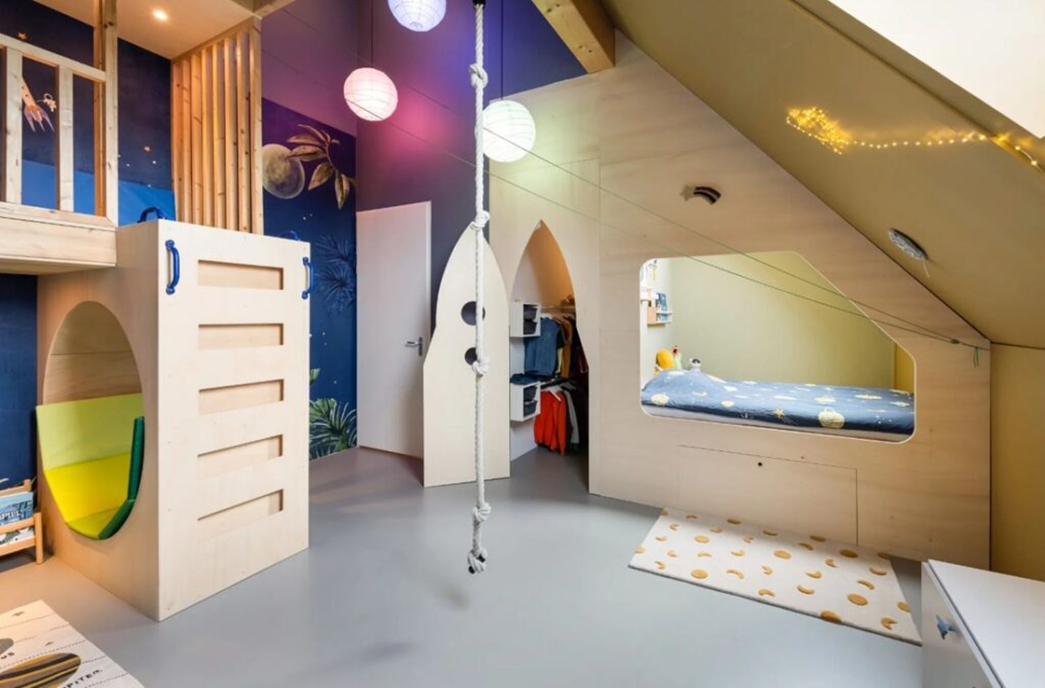 De unieke kinderkamer in de woning op Funda.