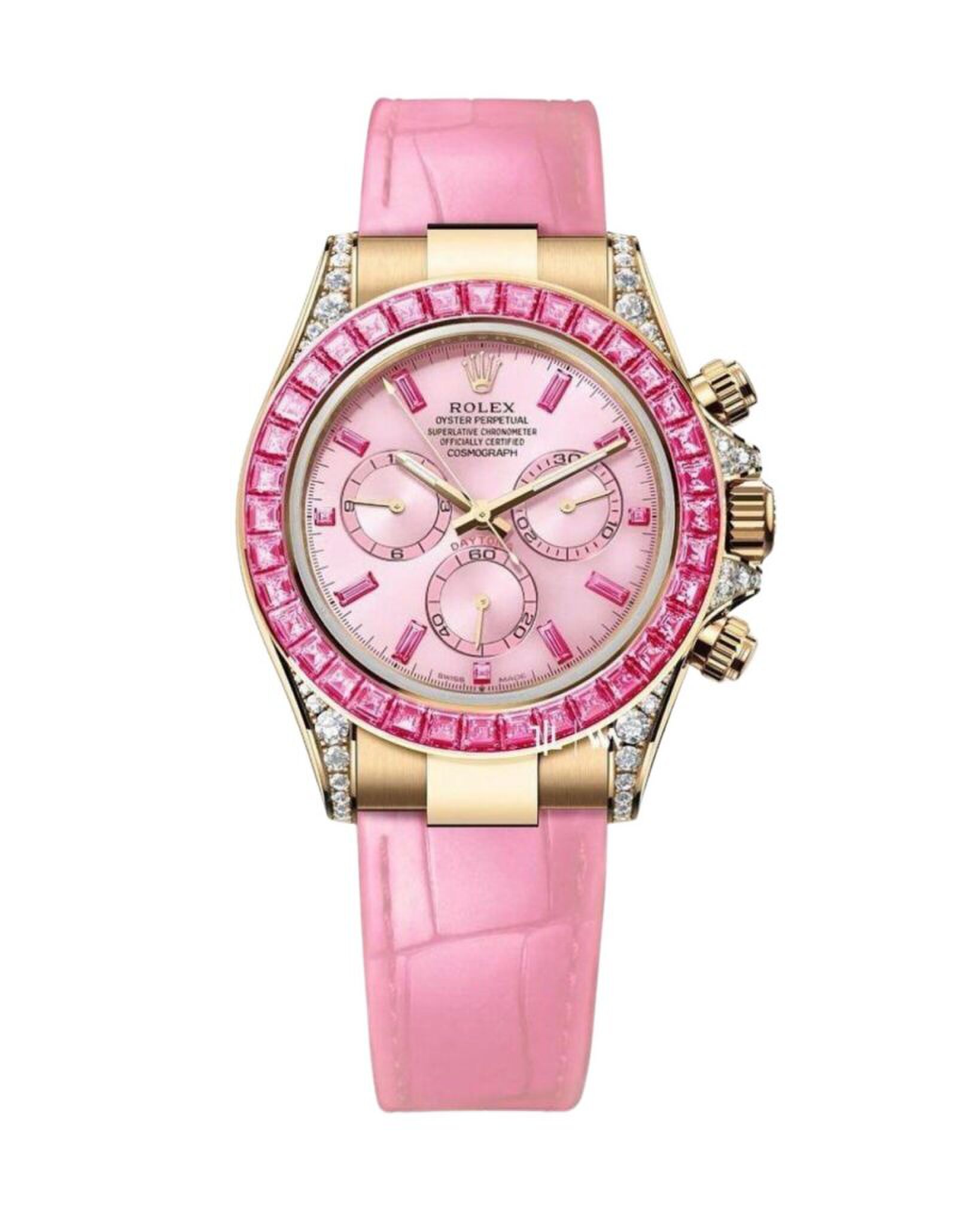 De knalroze Rolex Daytona van Drake