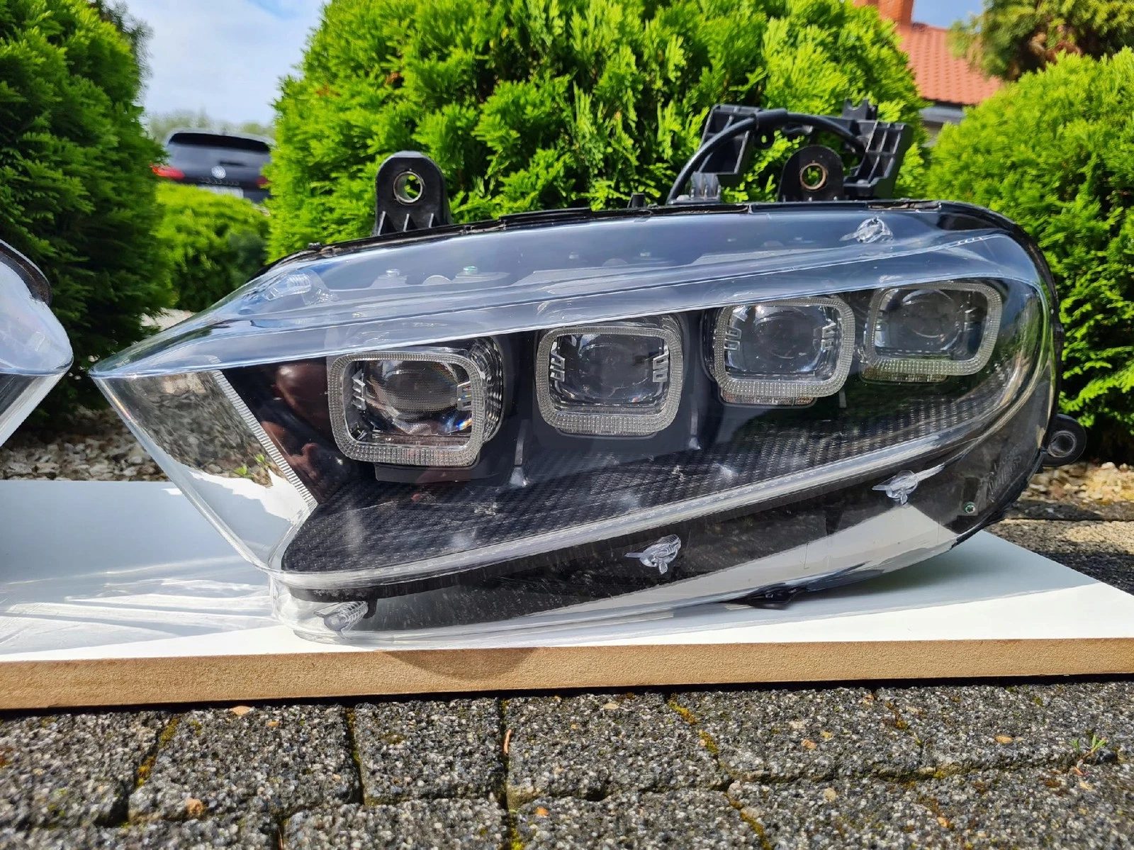 De koplamp van een Bugatti Chiron