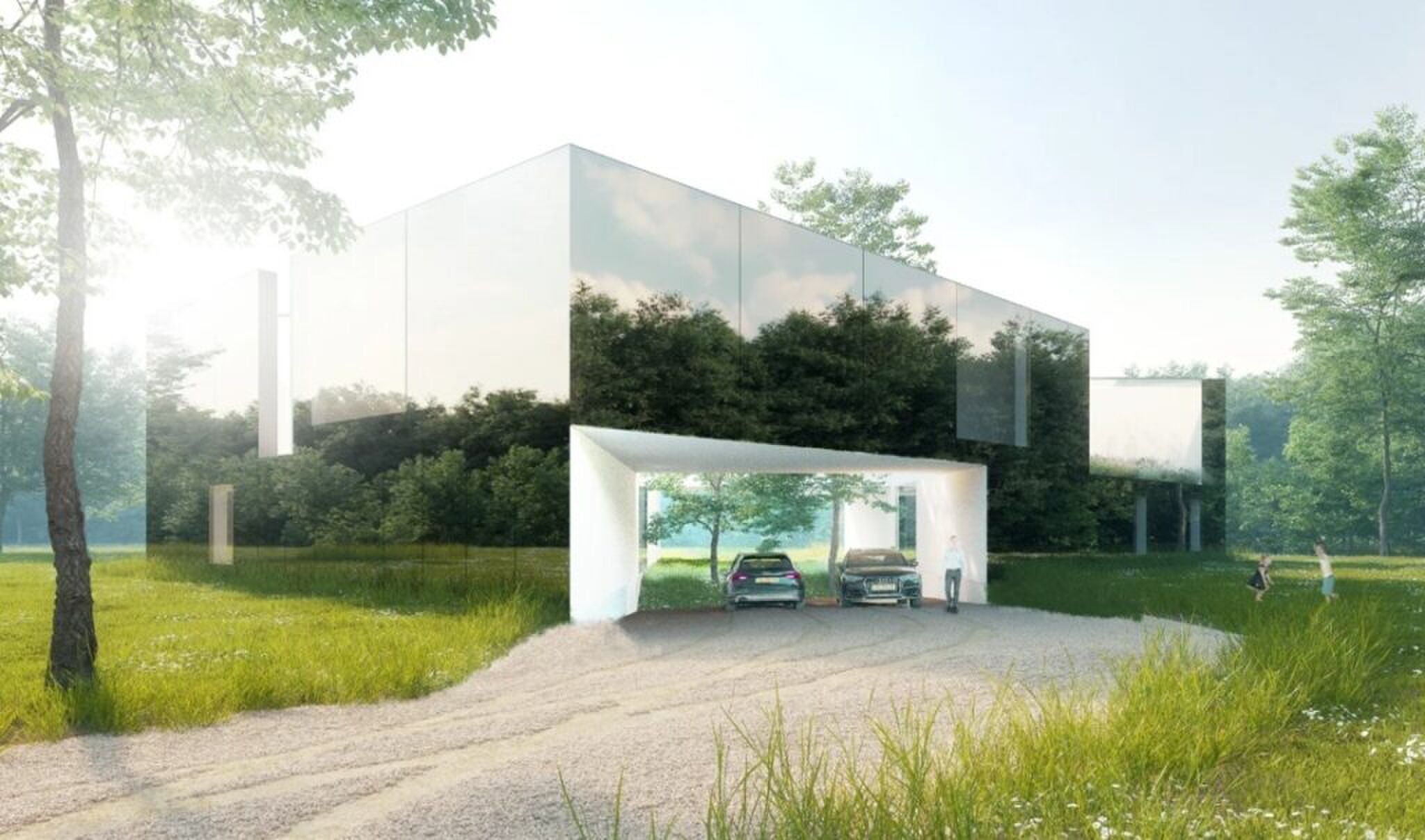 De woning met een bizar exterieur.